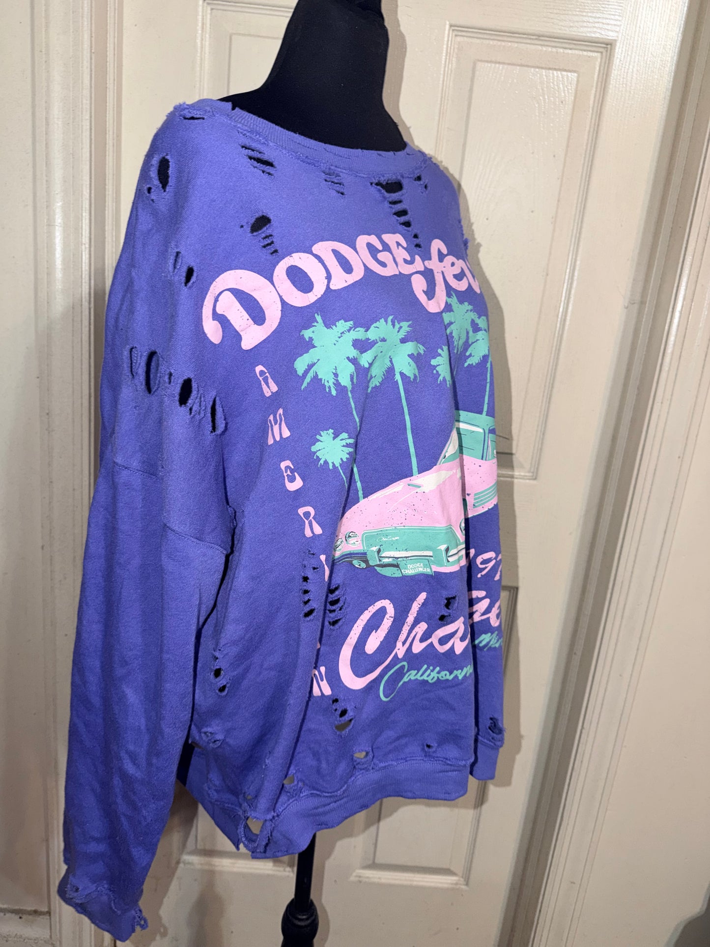 Dodge Challenger Oversize Distressed Sweatshirt