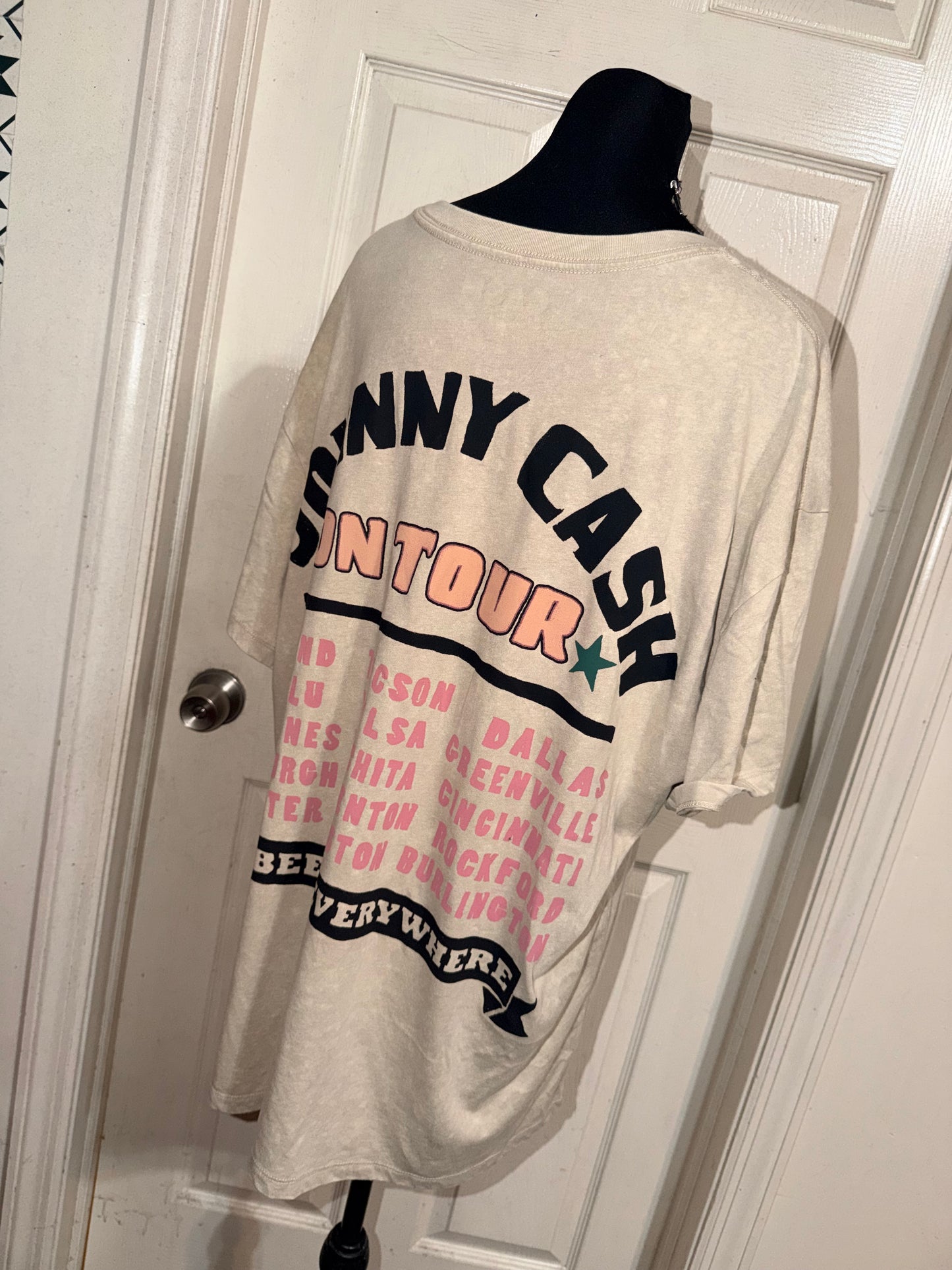 Johnny Cash Double Sided Oversized Distressed Tee