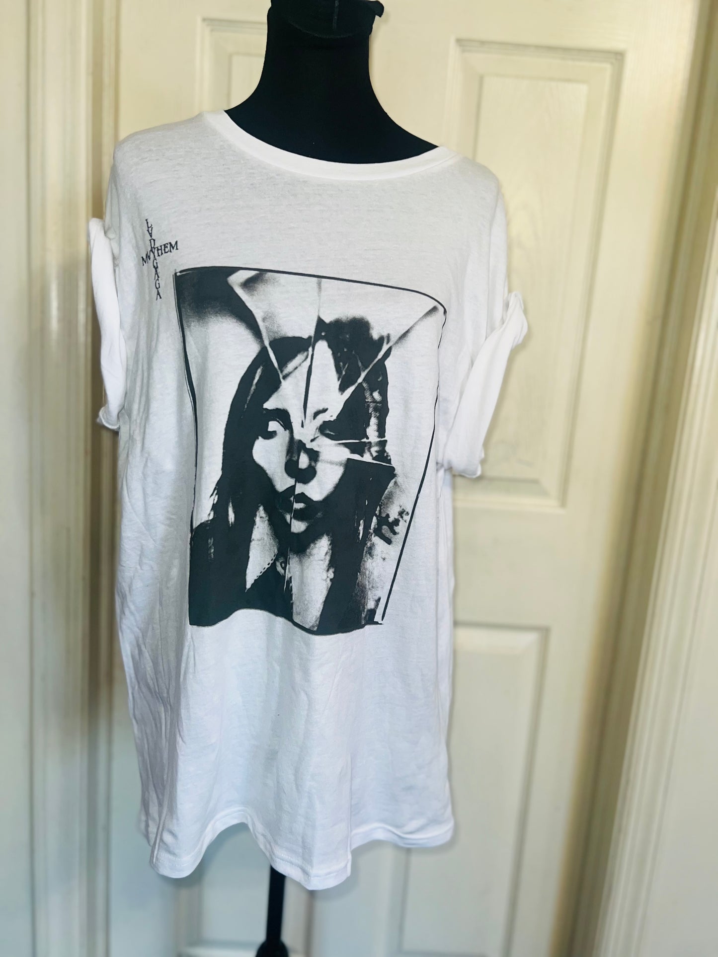 Lady Gaga Oversized Distressed Tee