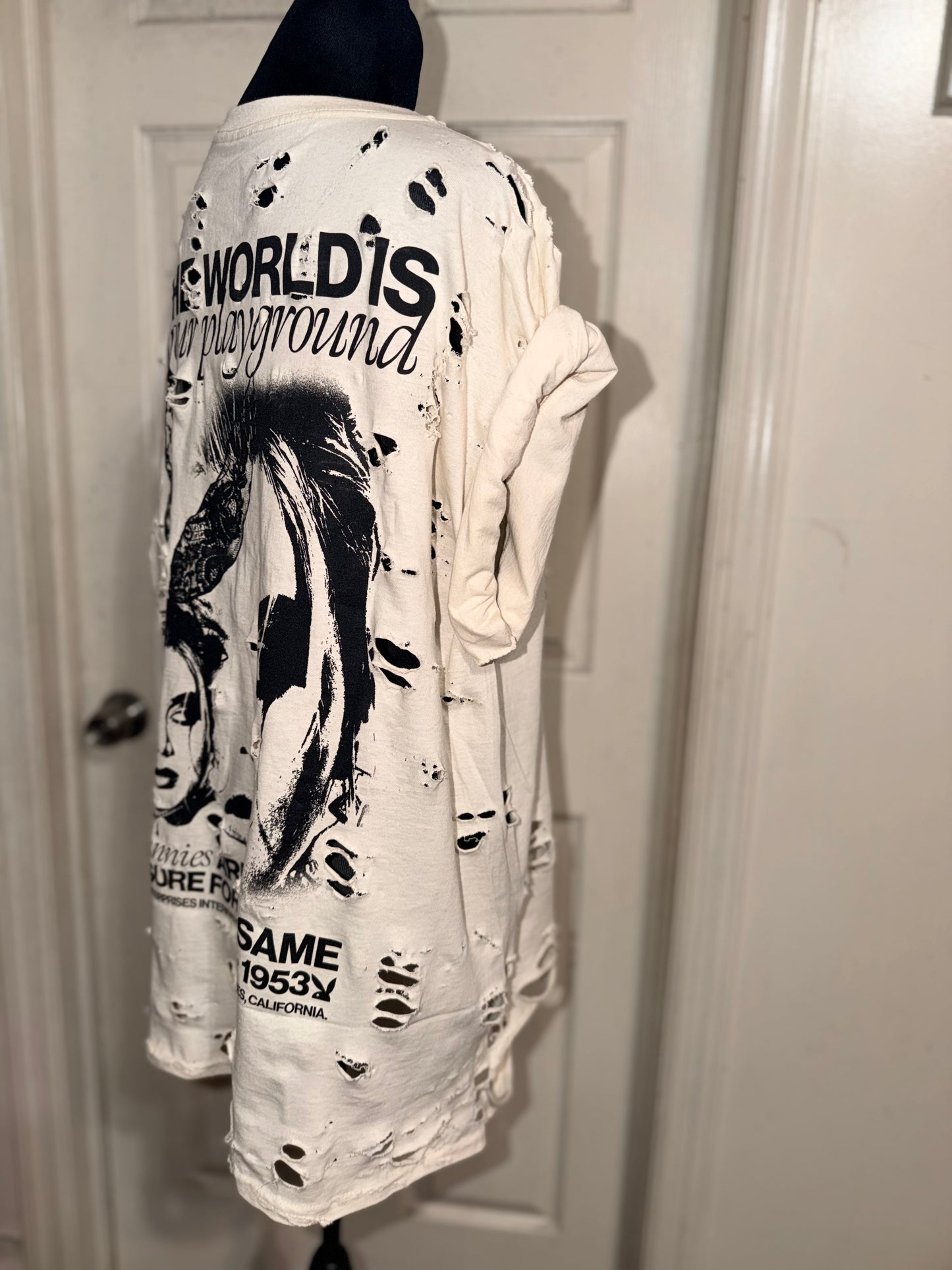 Playboy Double Sided Oversized Distressed Tee