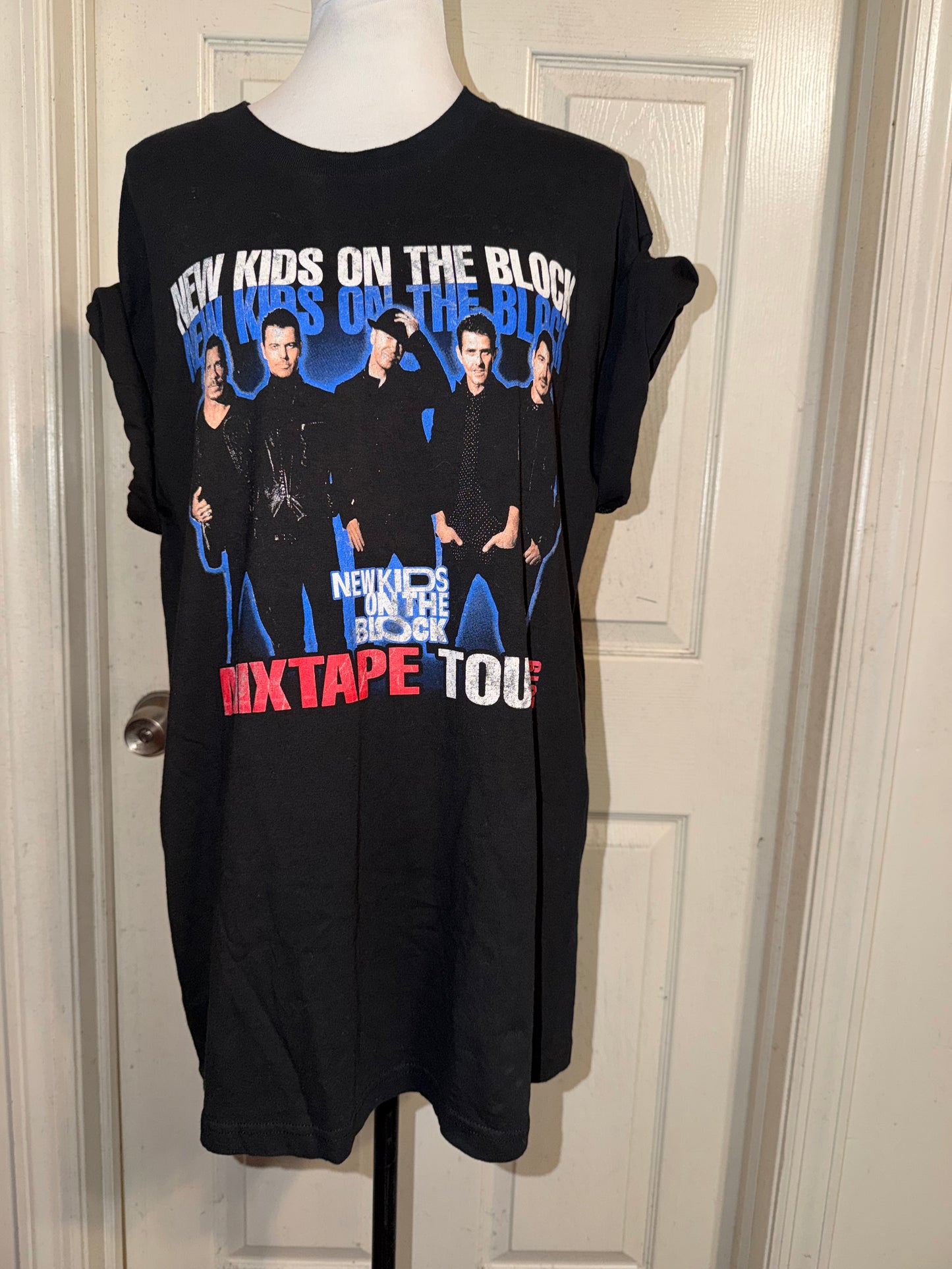 New Kids on the Block Double Sided Oversized Distressed Tee