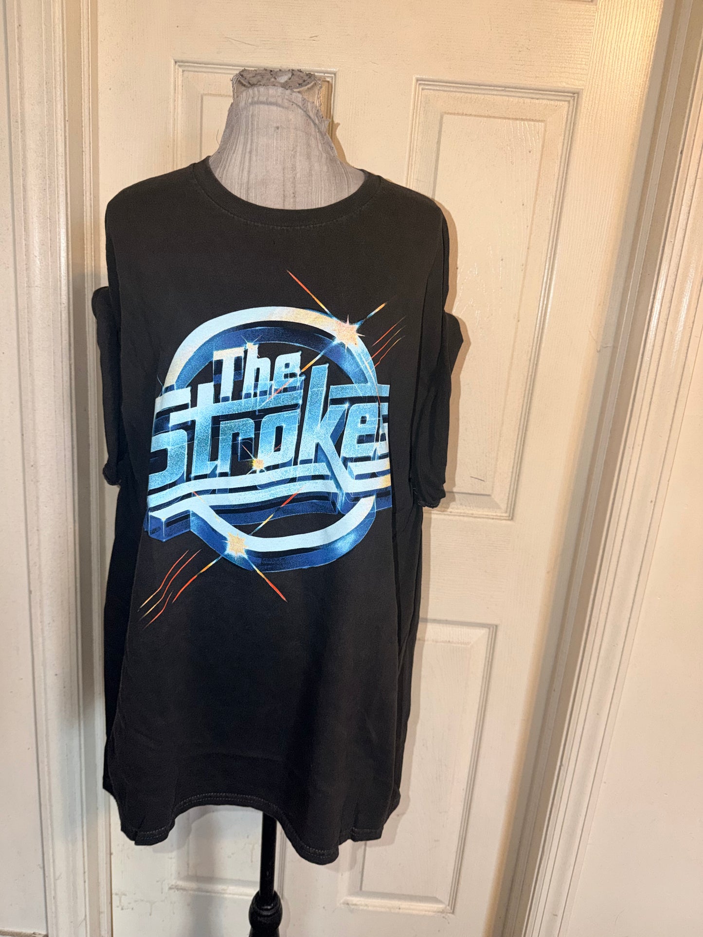 The Strokes Double Sided Oversized Distressed Tee