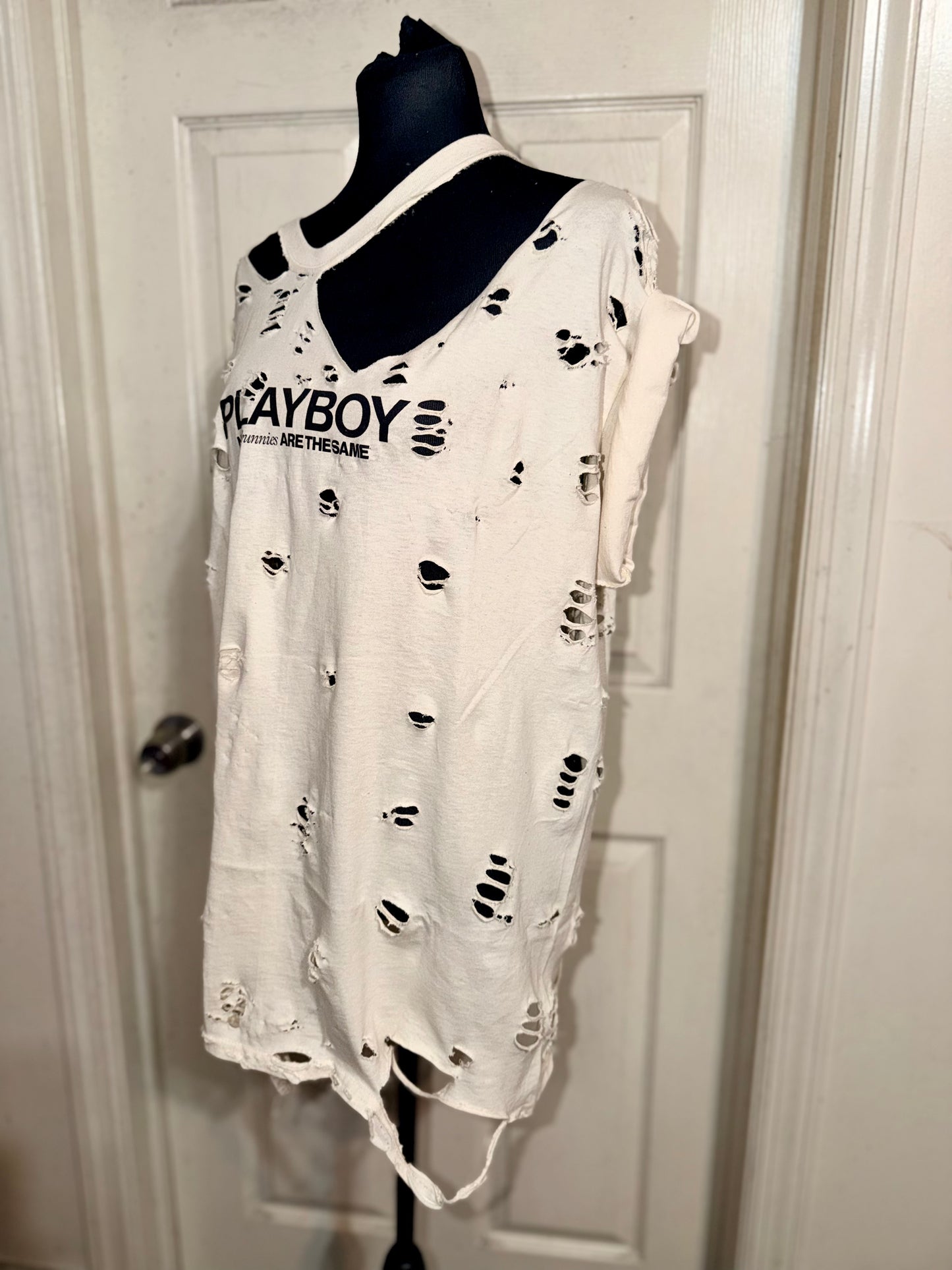 Playboy Double Sided Oversized Distressed Tee