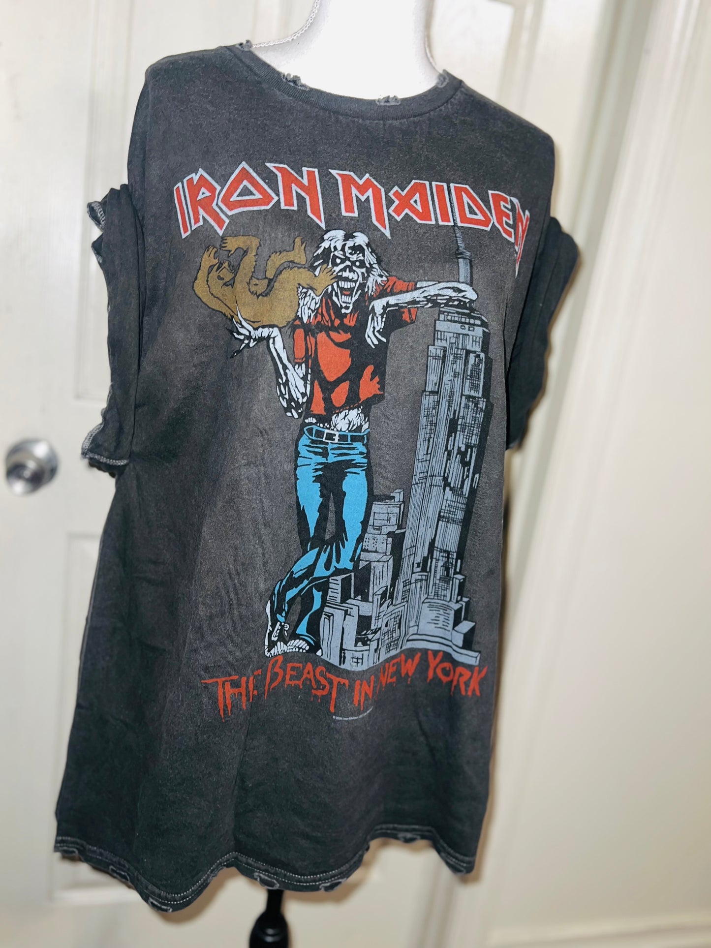 Iron Maiden Double Sided Oversized Distressed Tee