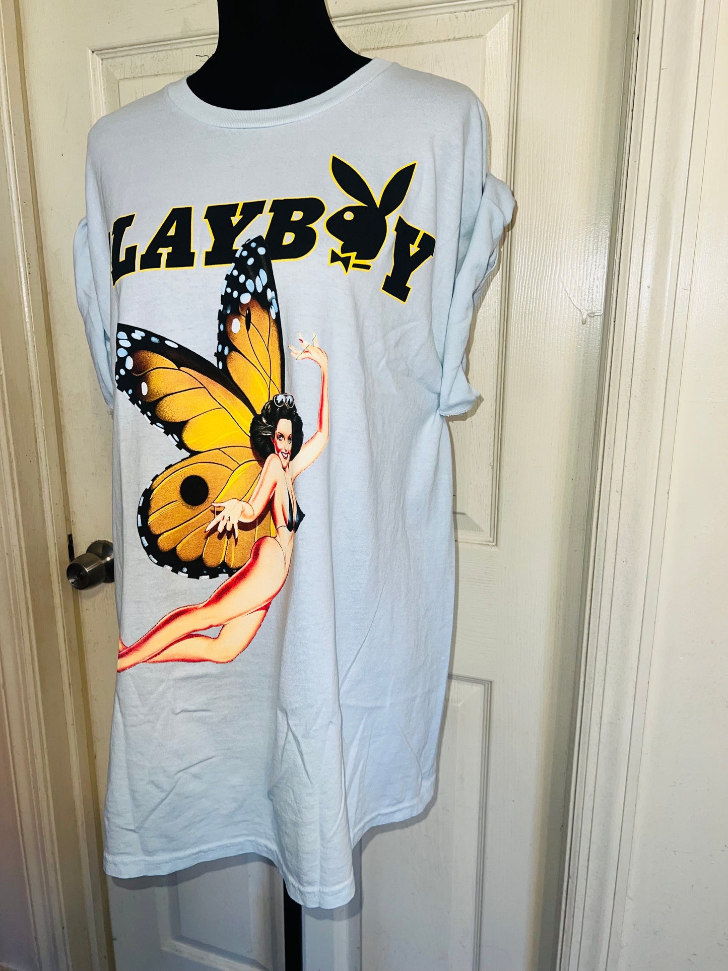 Playboy Double Sided Oversized Distressed Tee