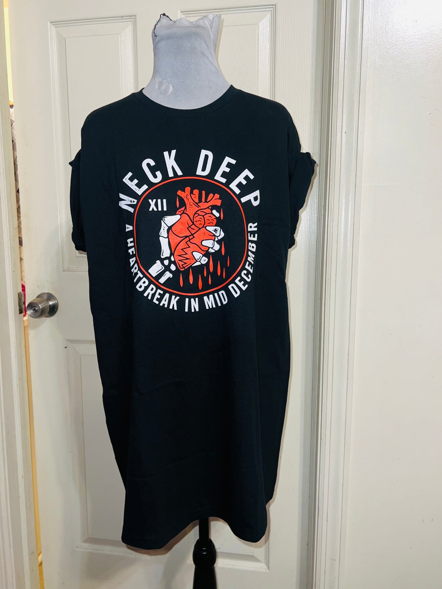 Neck Deep Oversized Distressed Tee