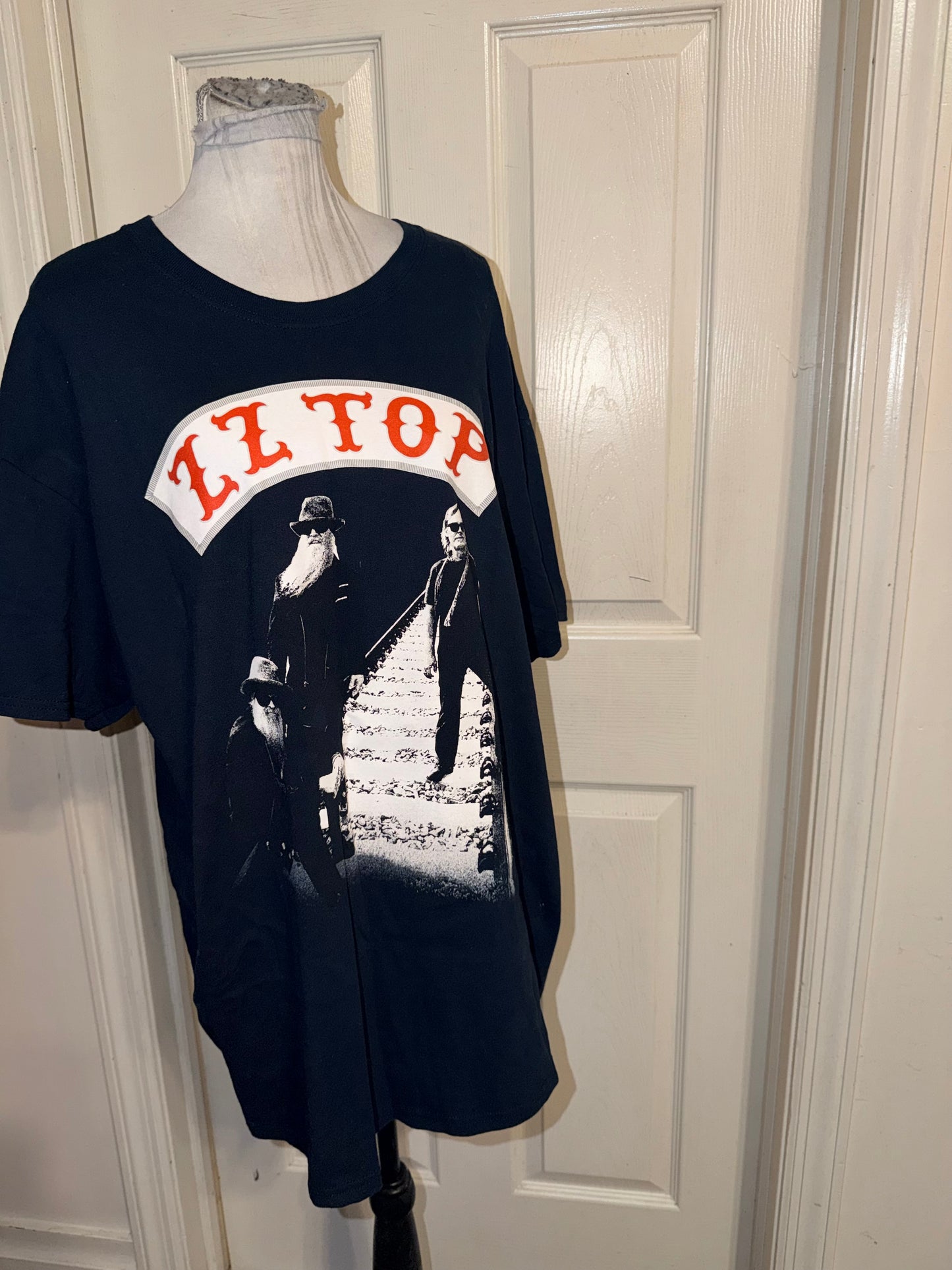 ZZ Top Double Sided Oversized Distressed Tee