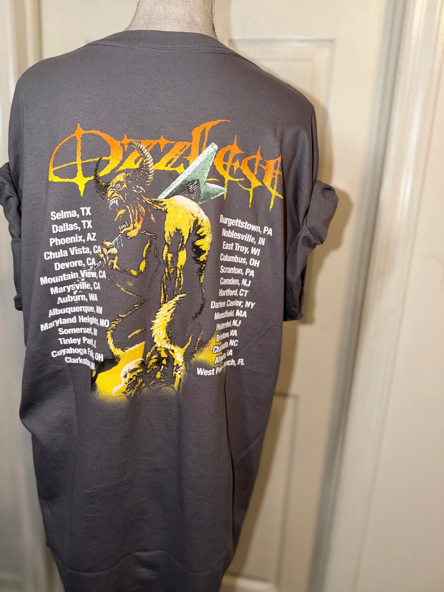 Ozzy Osbourne Ozzfest Double Sided Oversized Distressed Tee