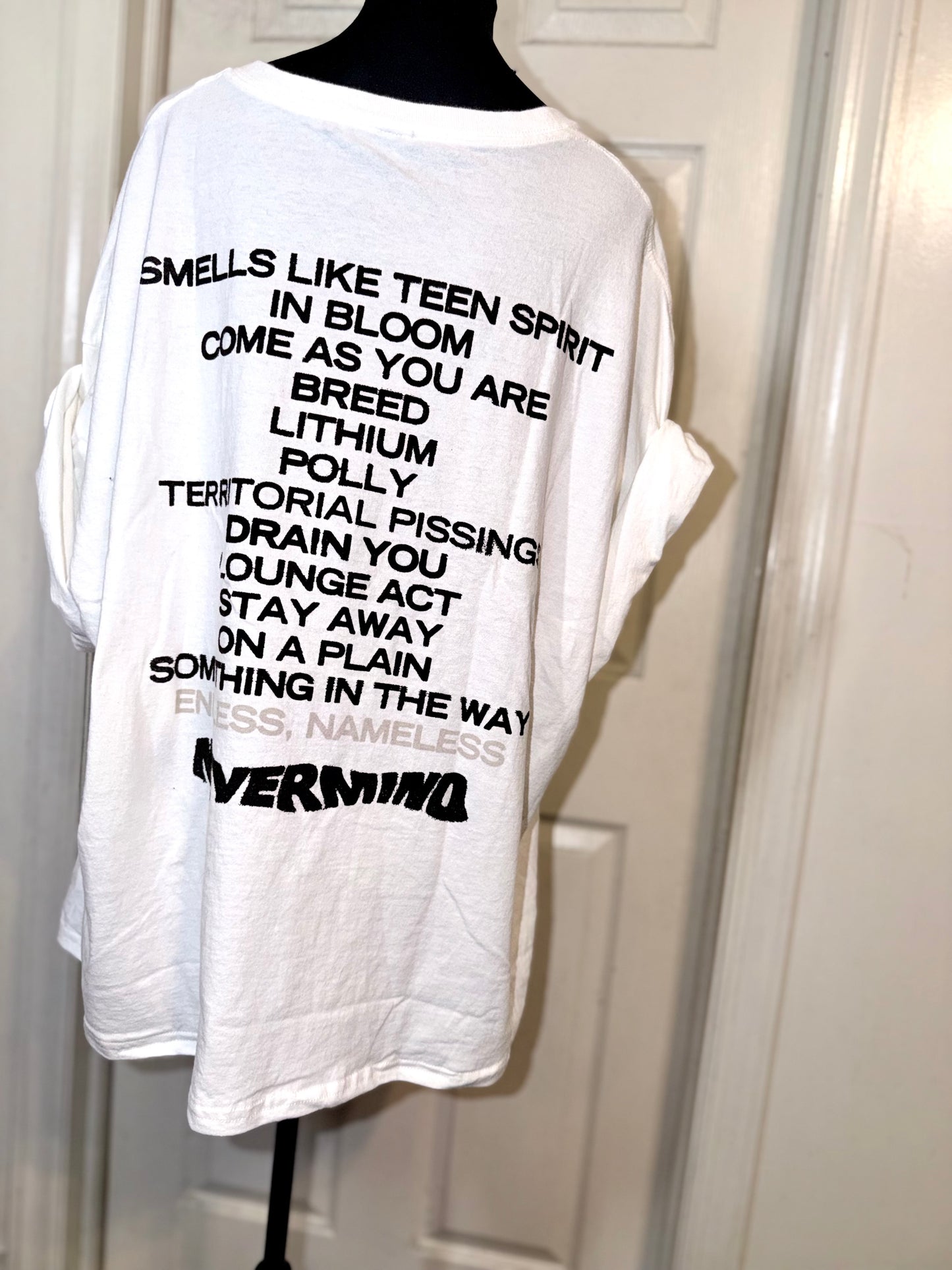 Nirvana Double Sided Oversized Distressed Tee