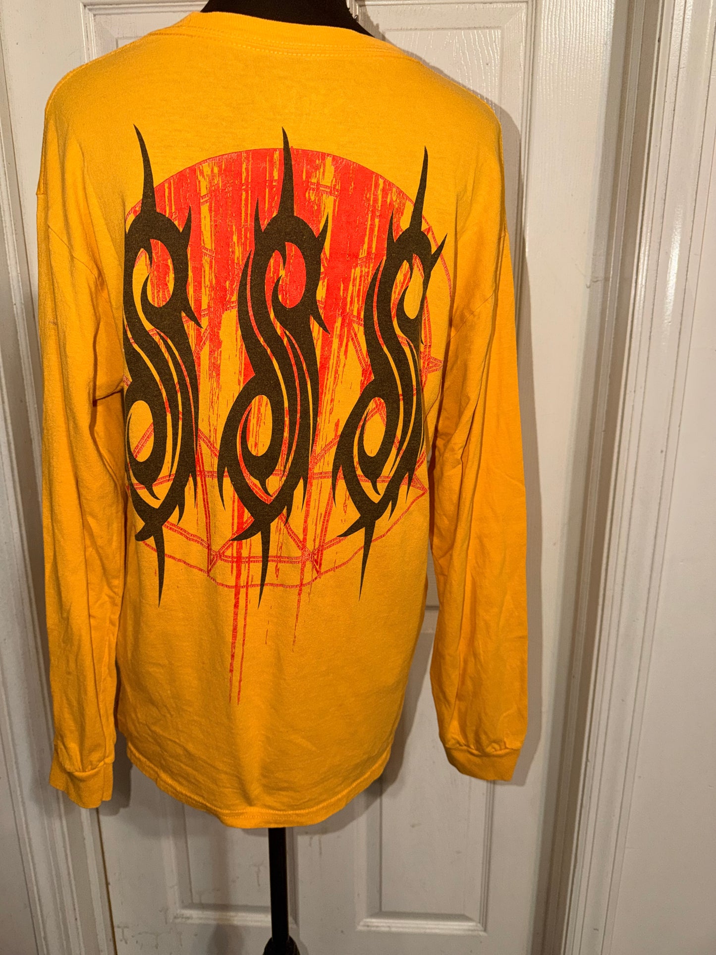 Slipknot Double Sided Vintage Oversized Distressed Long Sleeve Tee