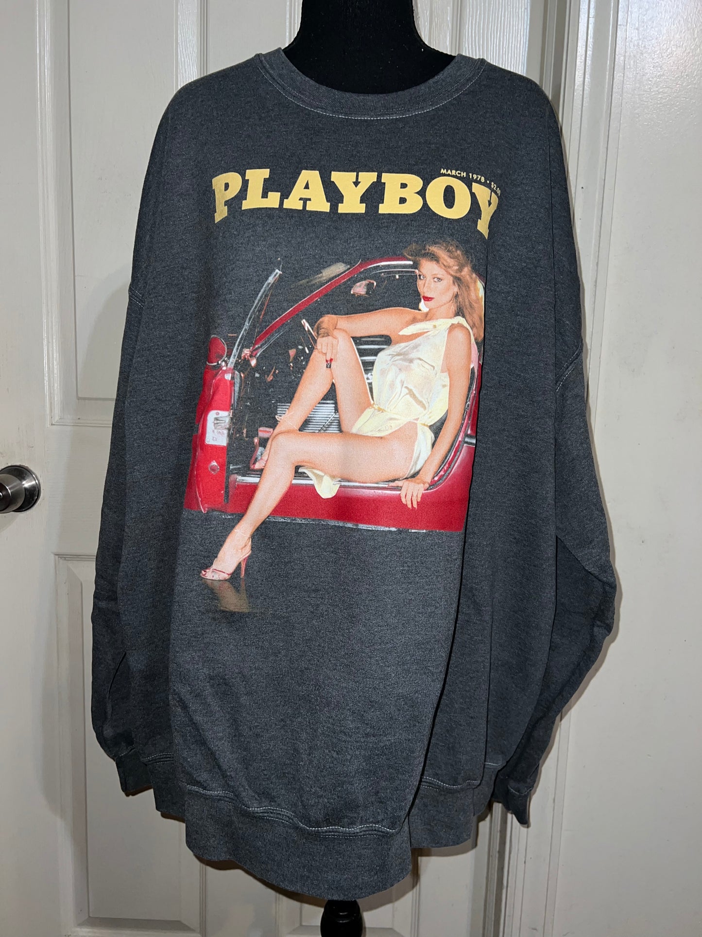 Playboy Magazine Oversized Distressed Sweatshirt