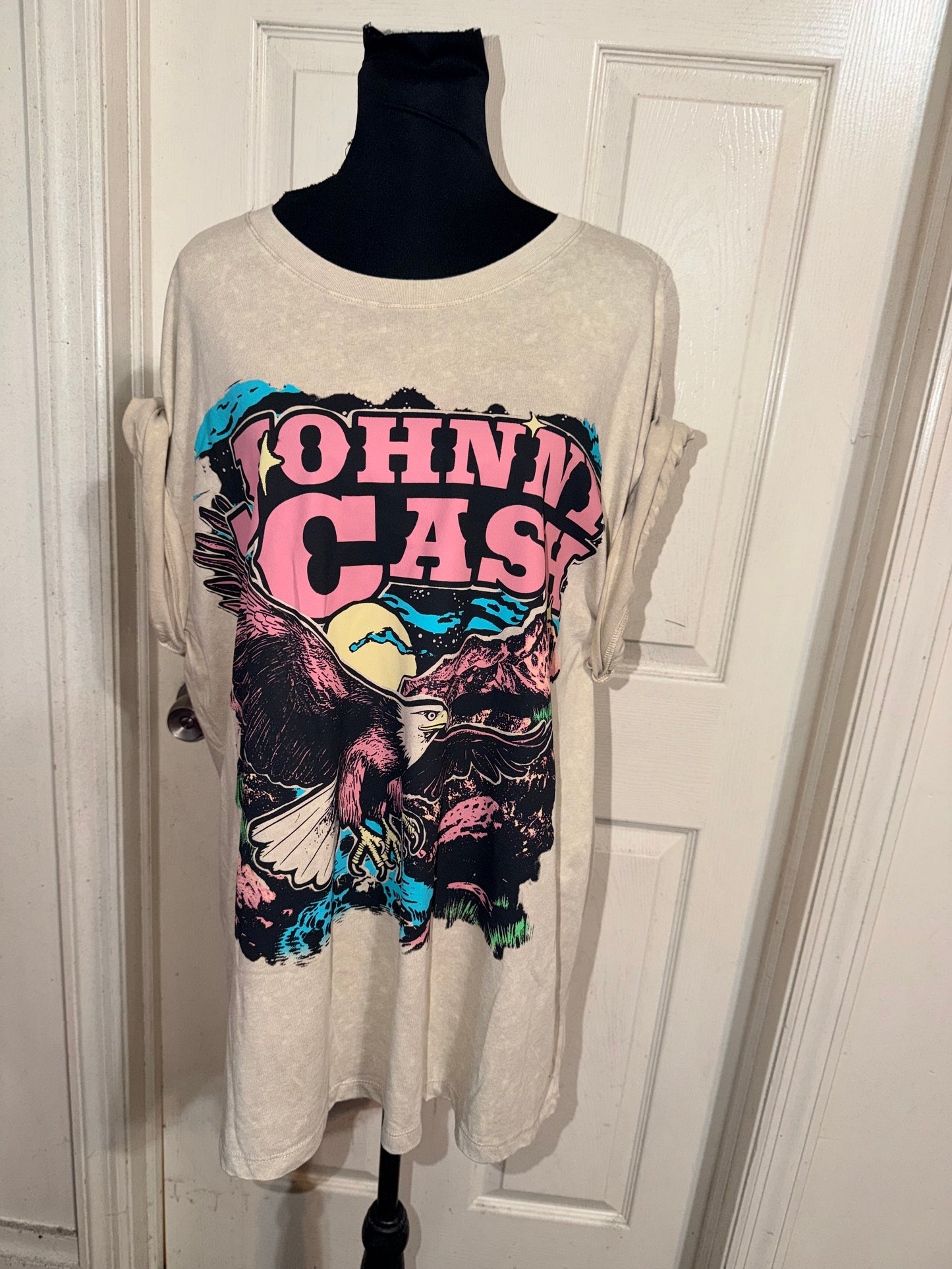 Johnny Cash Double Sided Oversized Distressed Tee
