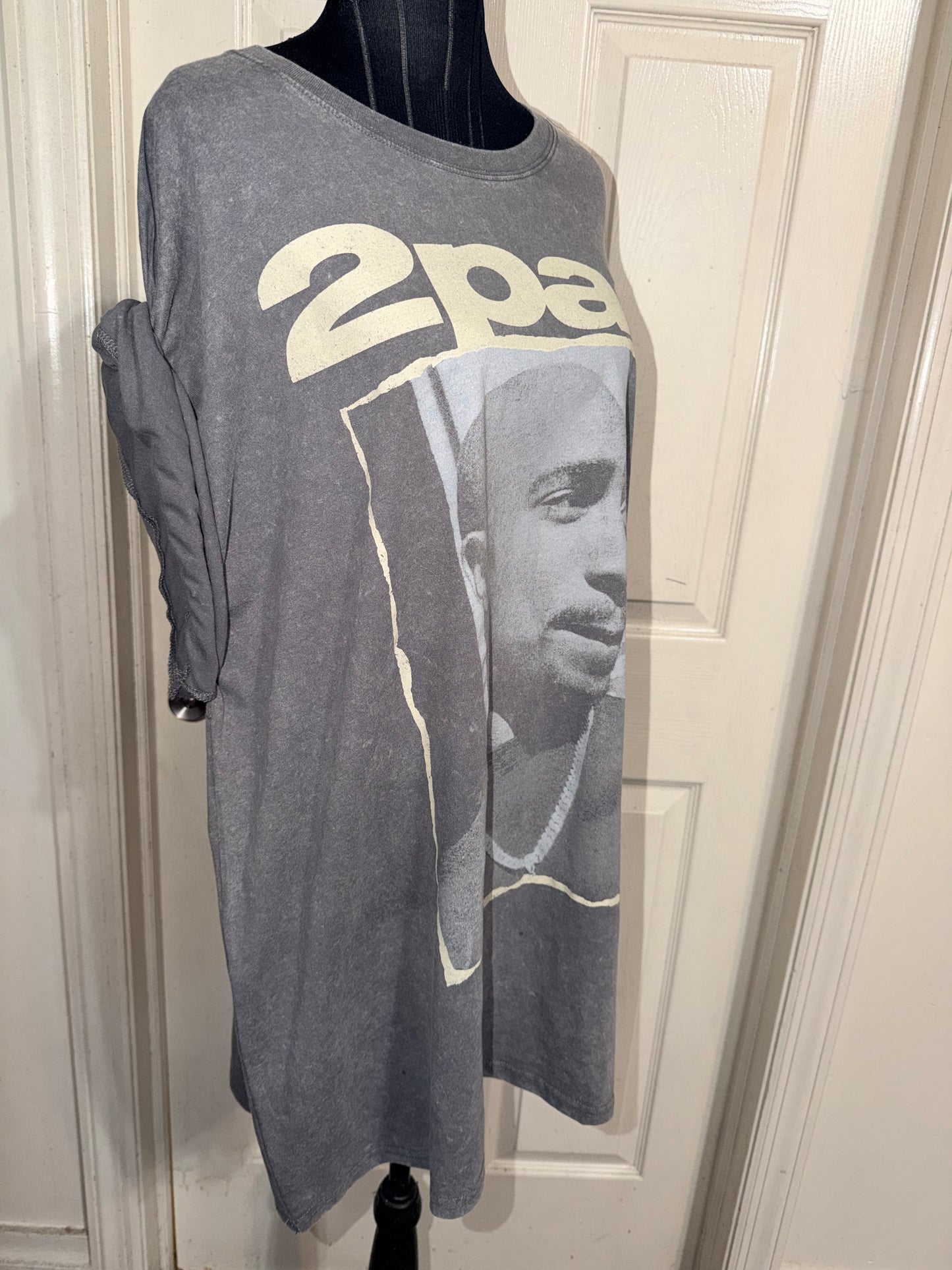 Tupac Double Sided Oversized Distressed Tee