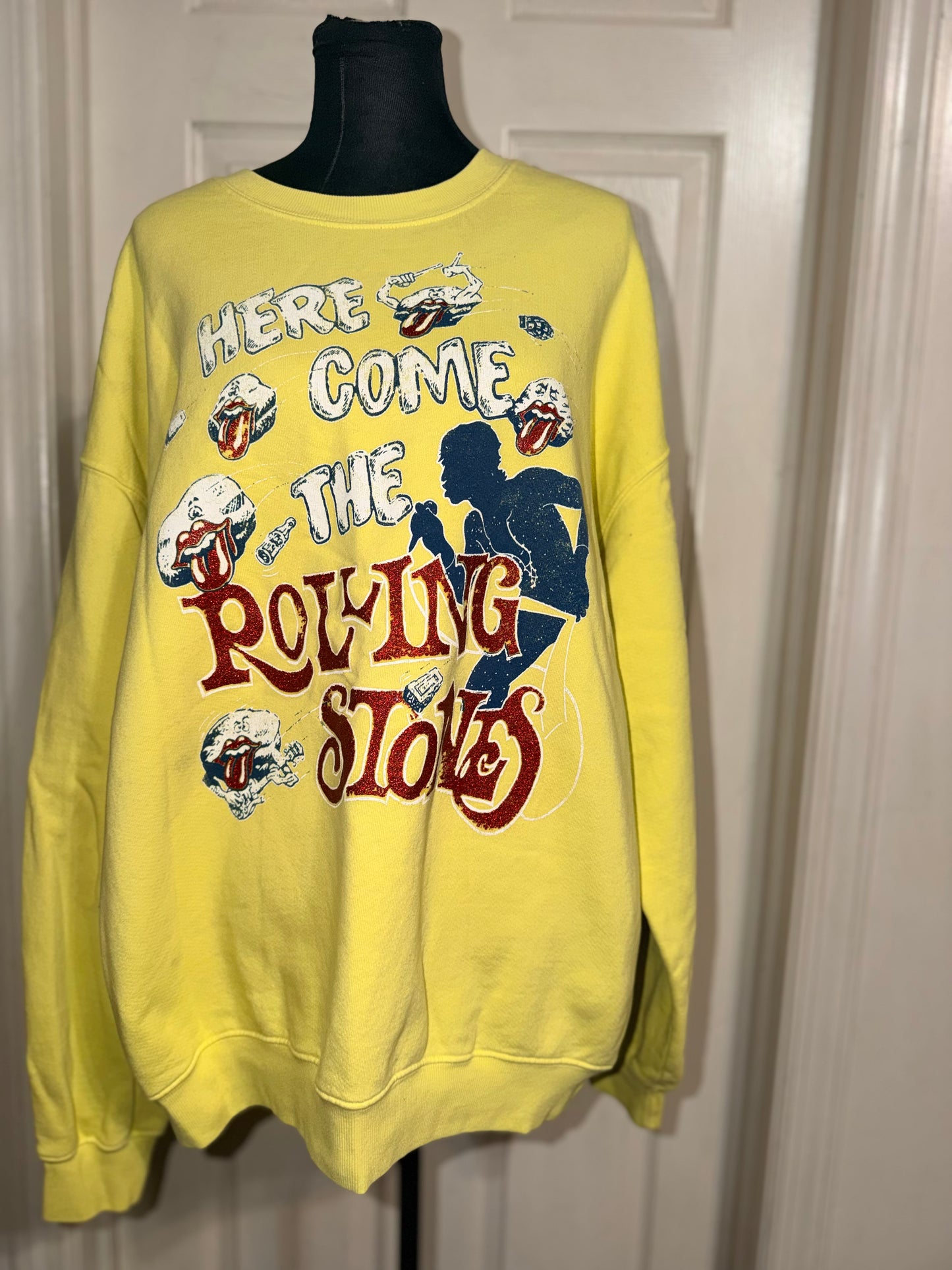 The Rolling Stones Oversized Distressed Sweatshirt