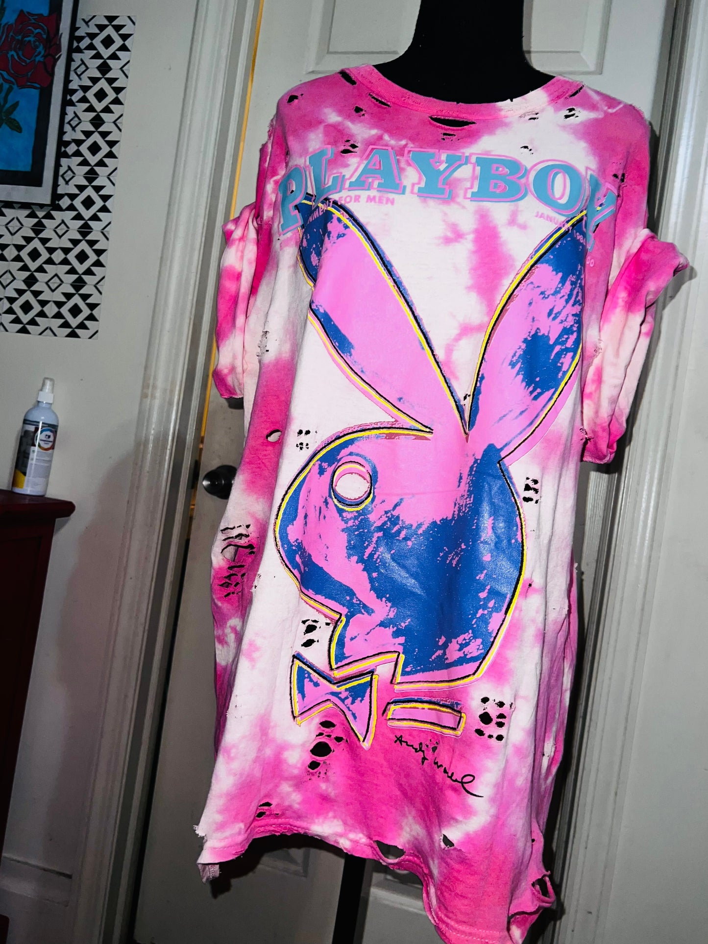 Playboy Andy Warhol Tie Dye Oversized Tee