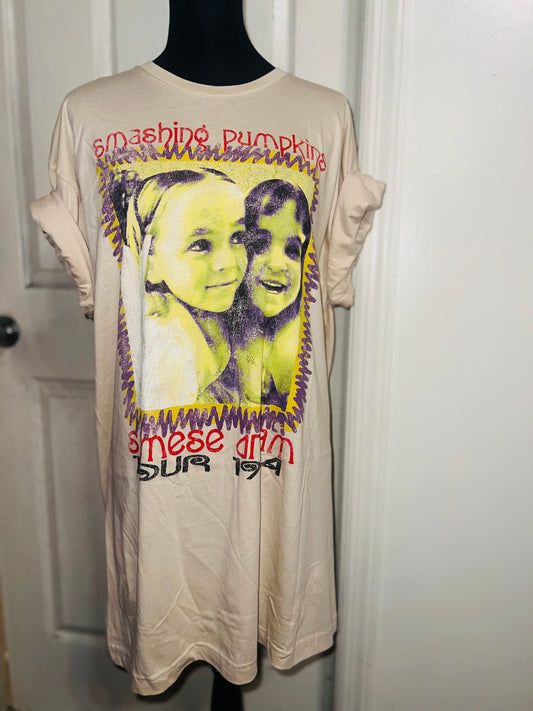 The Smashing Pumpkins Double Sided Oversized Distressed Tee