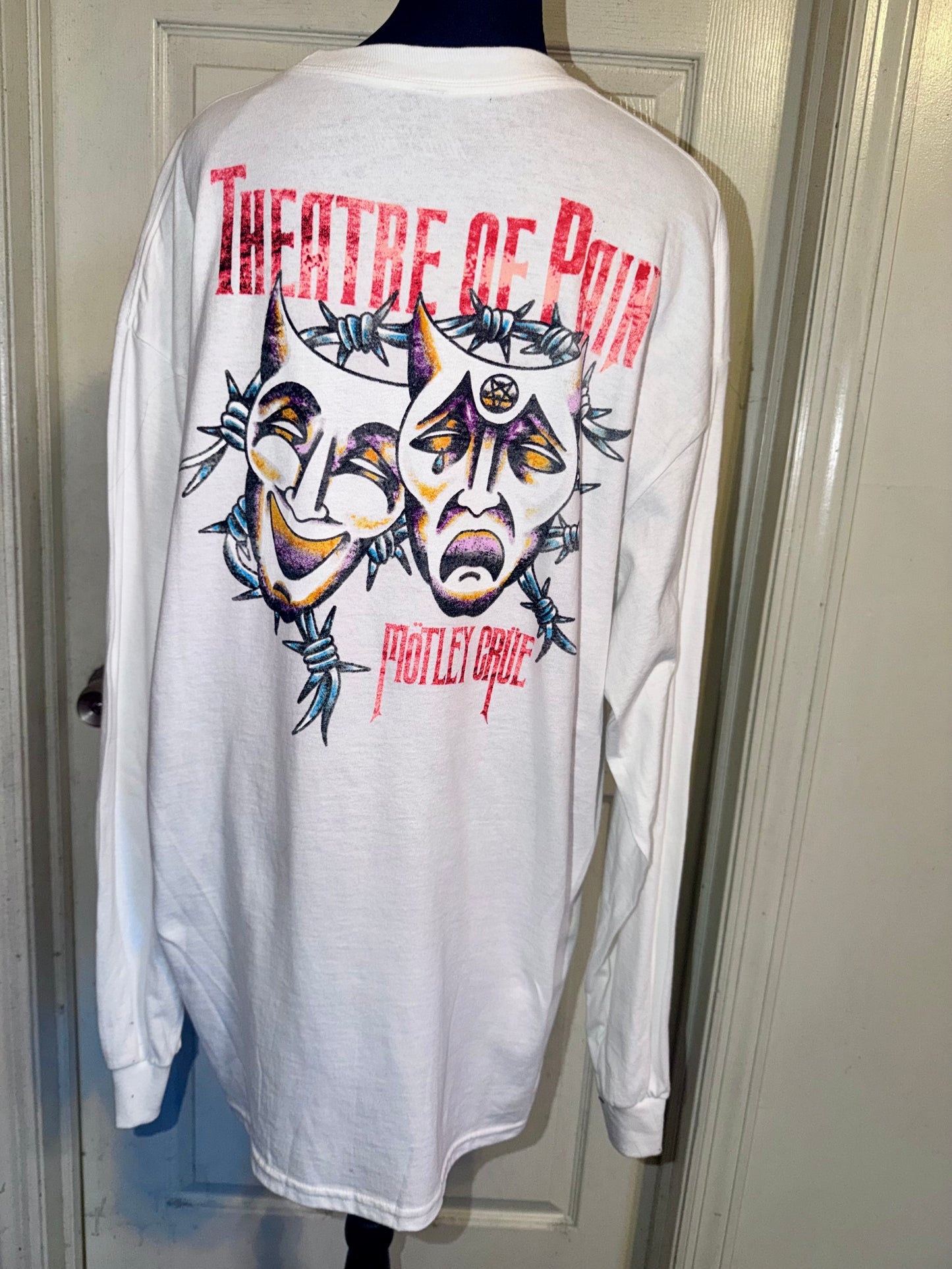 Motley Crue Double Sided Oversized Distressed Long Sleeve Tee