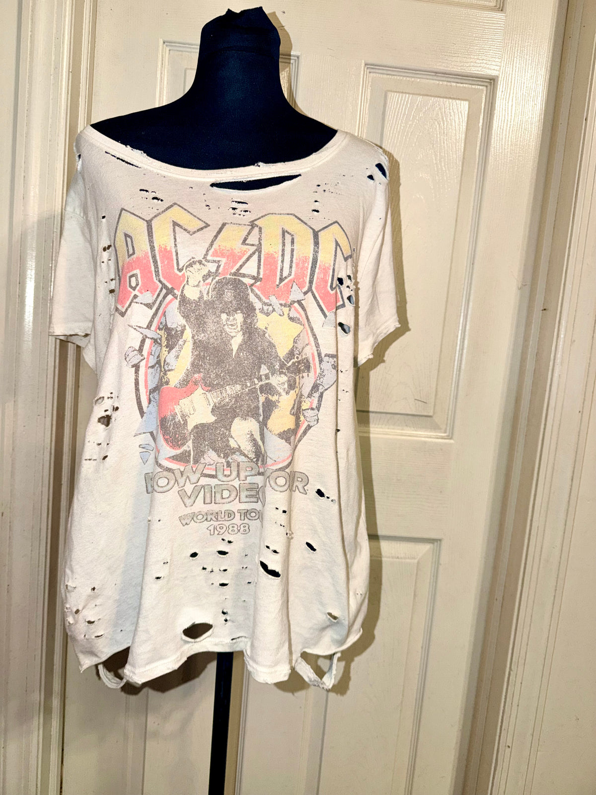 AC/DC Oversized Distressed Tee (as is)