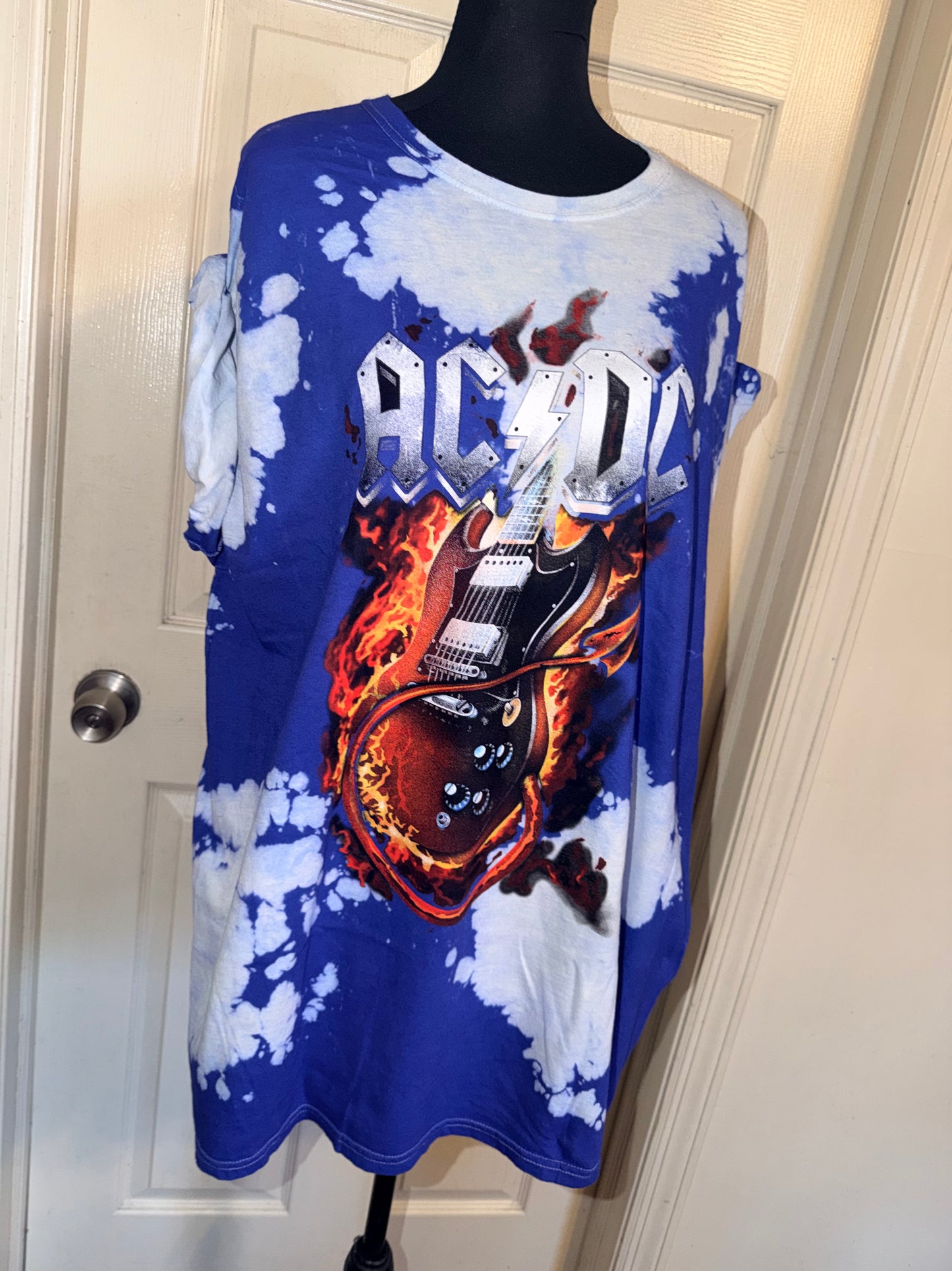 AC/DC Oversized Distressed Tee