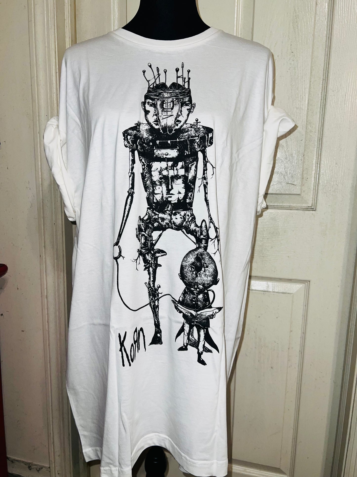 Korn Robot Oversized Distressed T-Shirt