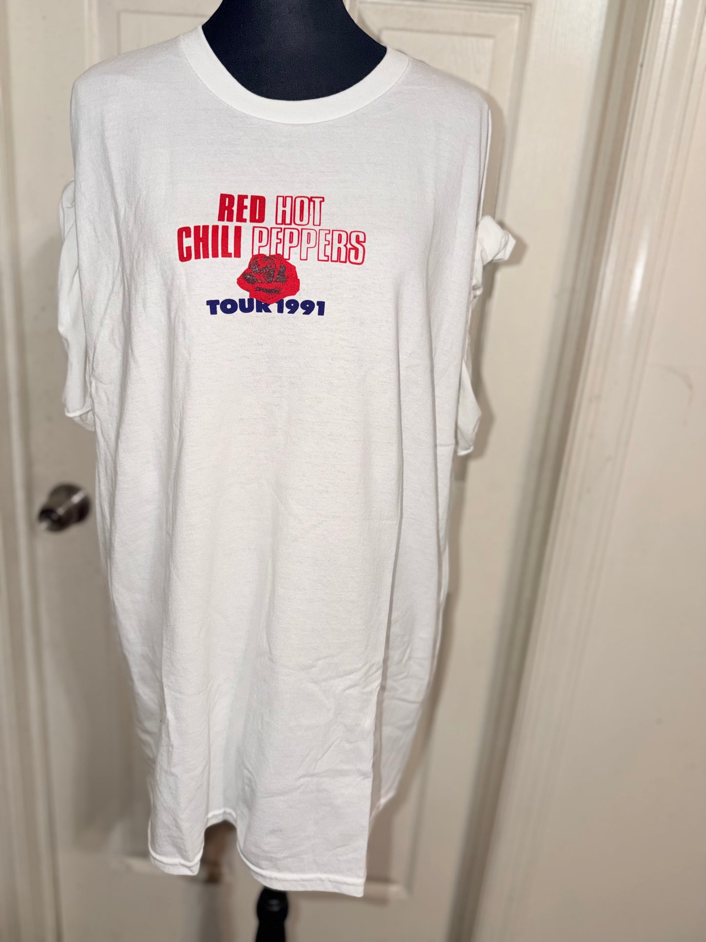 Red Hot Chili Peppers Double Sided Oversized Distressed Tee