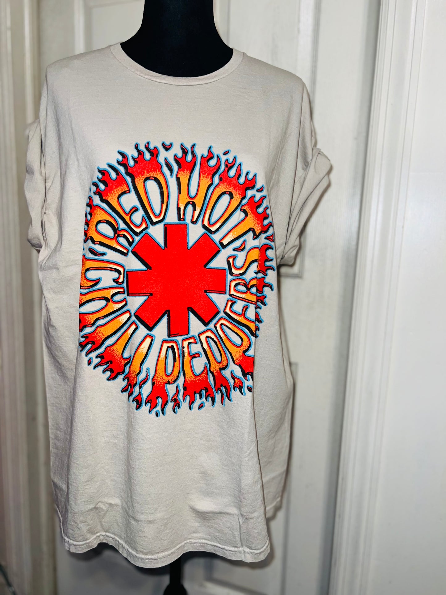 Red Hot Chili Peppers Double Sided Oversized Distressed Tee