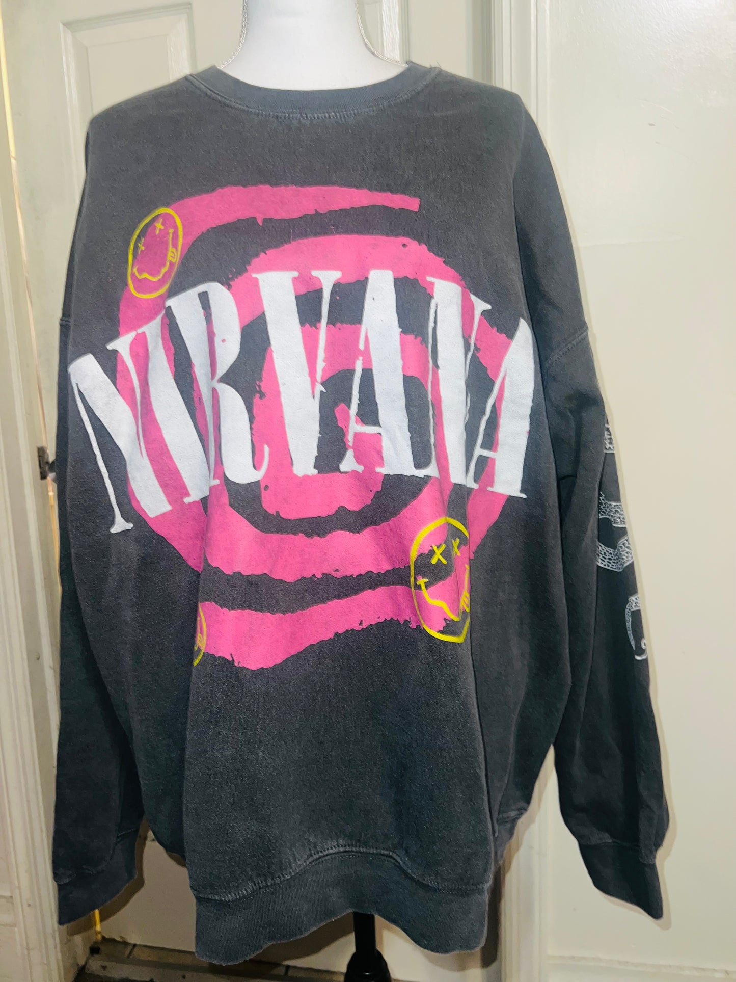 Nirvana Double Sides Oversized Distressed Sweatshirt