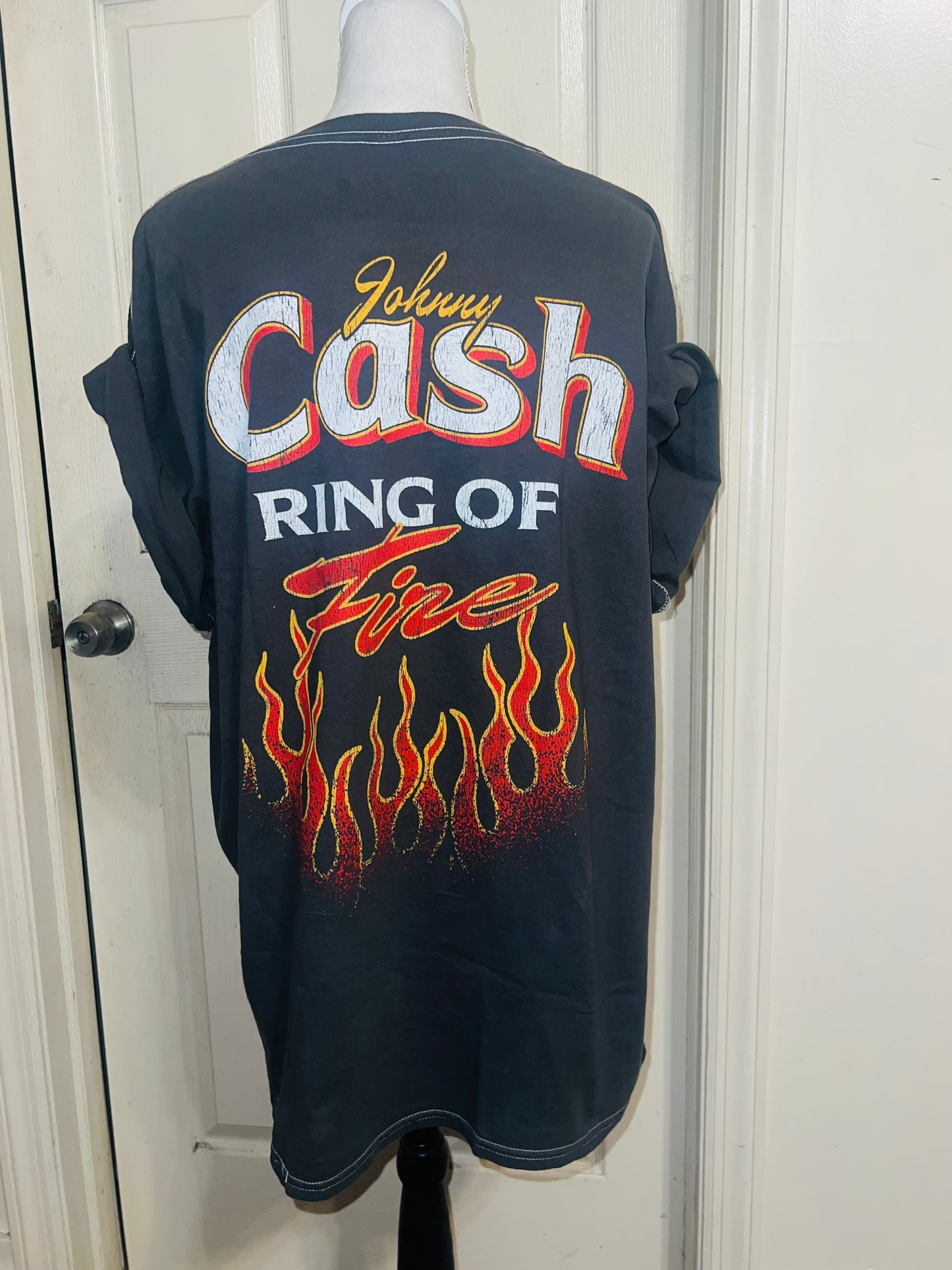 Johnny Cash Double Sided Oversized Distressed Tee