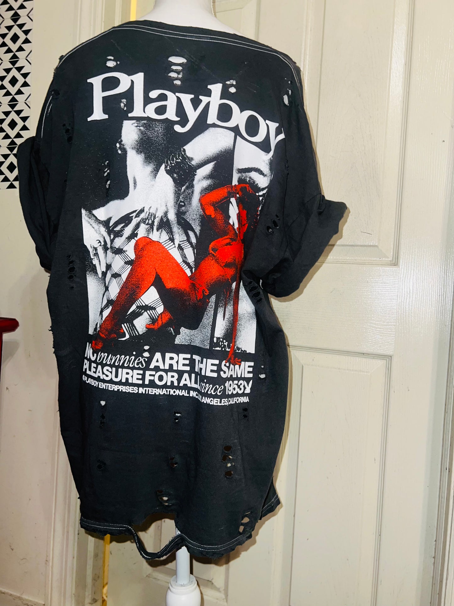 Playboy Double Sided Oversized Distressed Tee