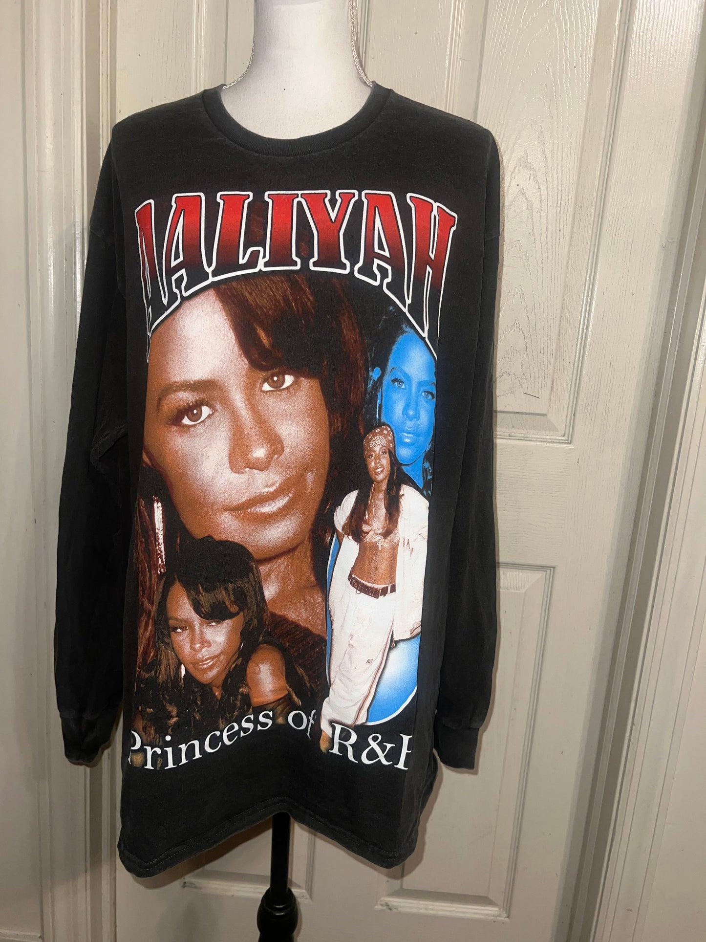 Aaliyah Oversized Distressed Long Sleeve Tee