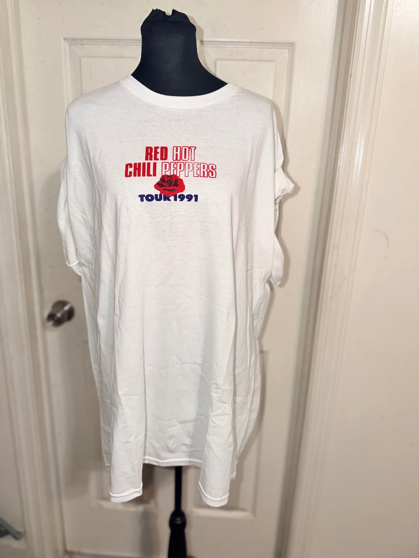 Red Hot Chili Peppers Double Sided Oversized Distressed Tee