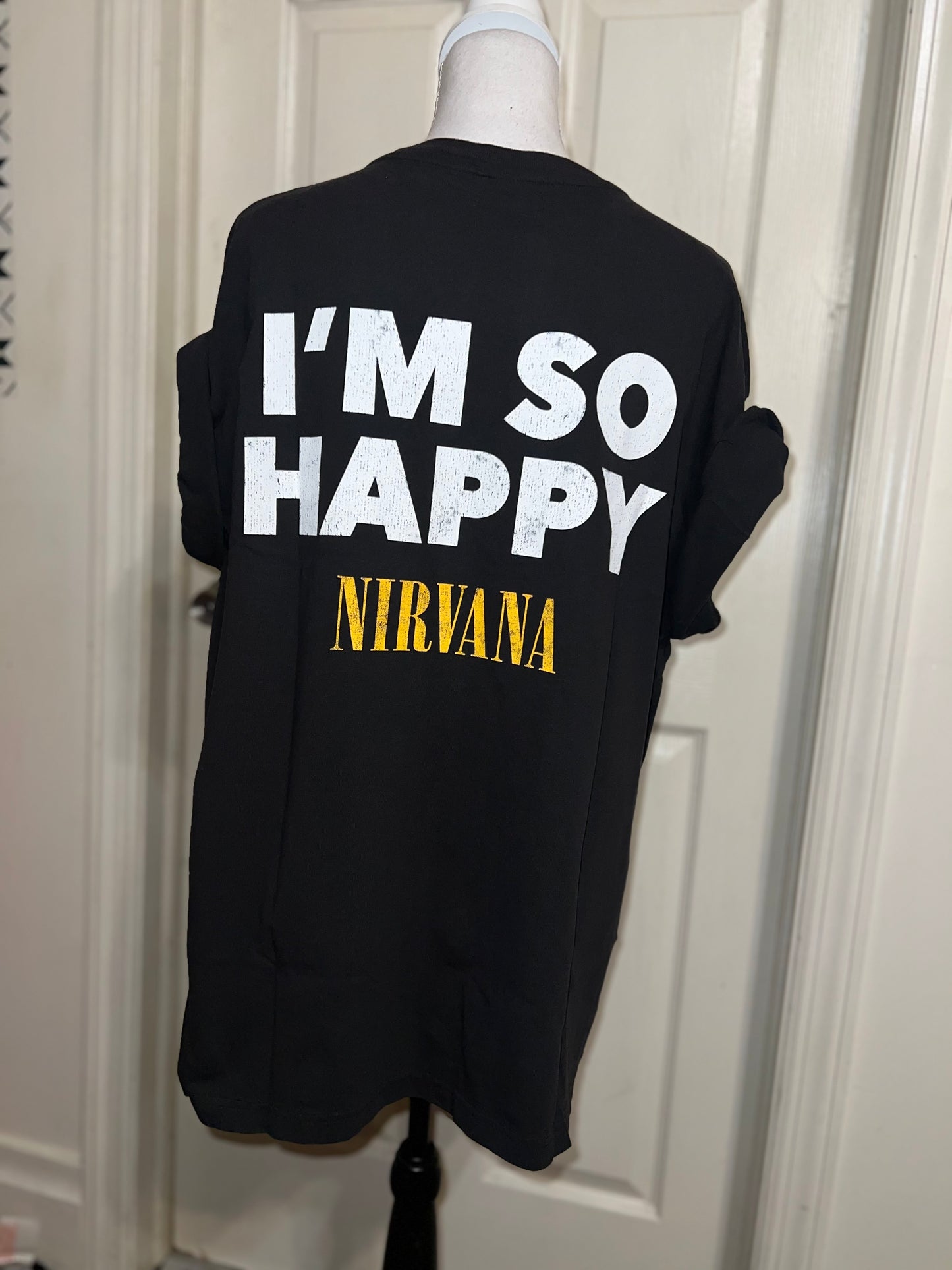 Nirvana Double Sided Oversized Distressed Tee