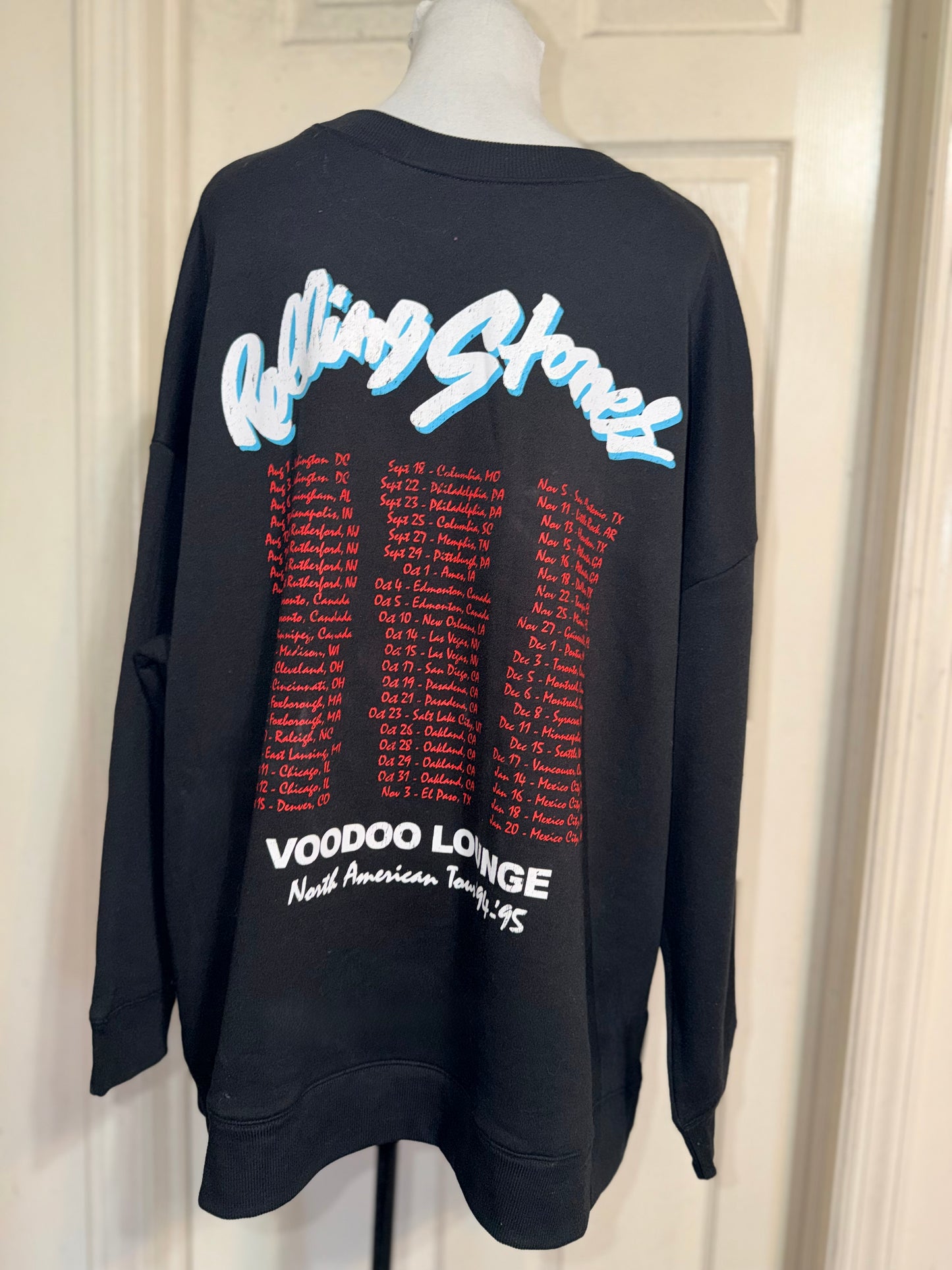 The Rolling Stones Double Sided Oversized Distressed Sweatshirt