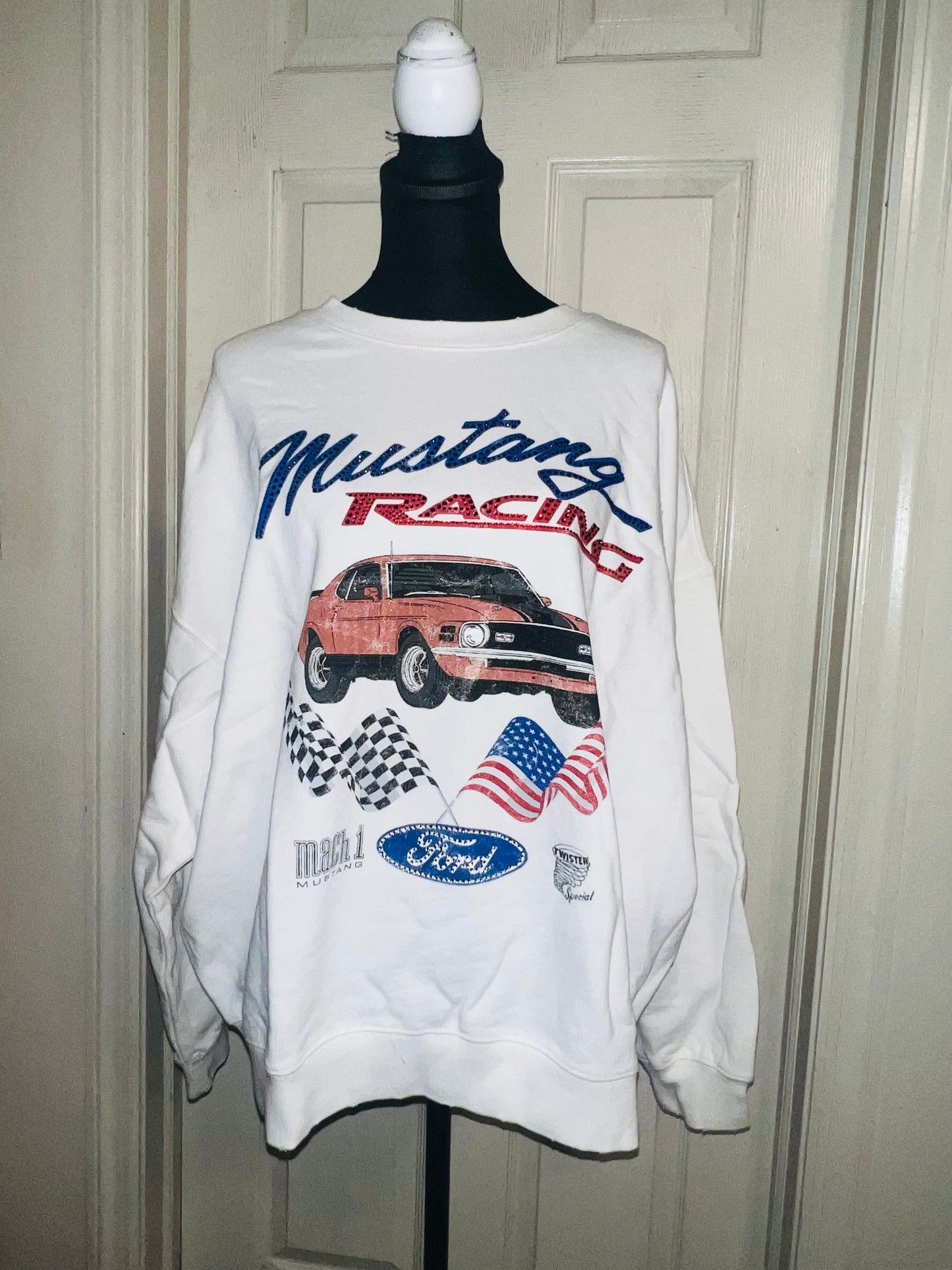 Ford Mustang Oversized Distressed Sweatshirt