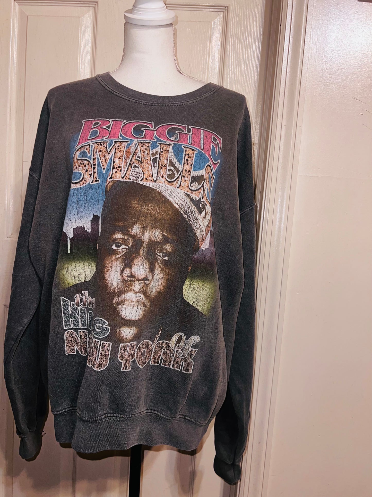 Biggie Smalls Double Sided Oversized Distressed Sweatshirt