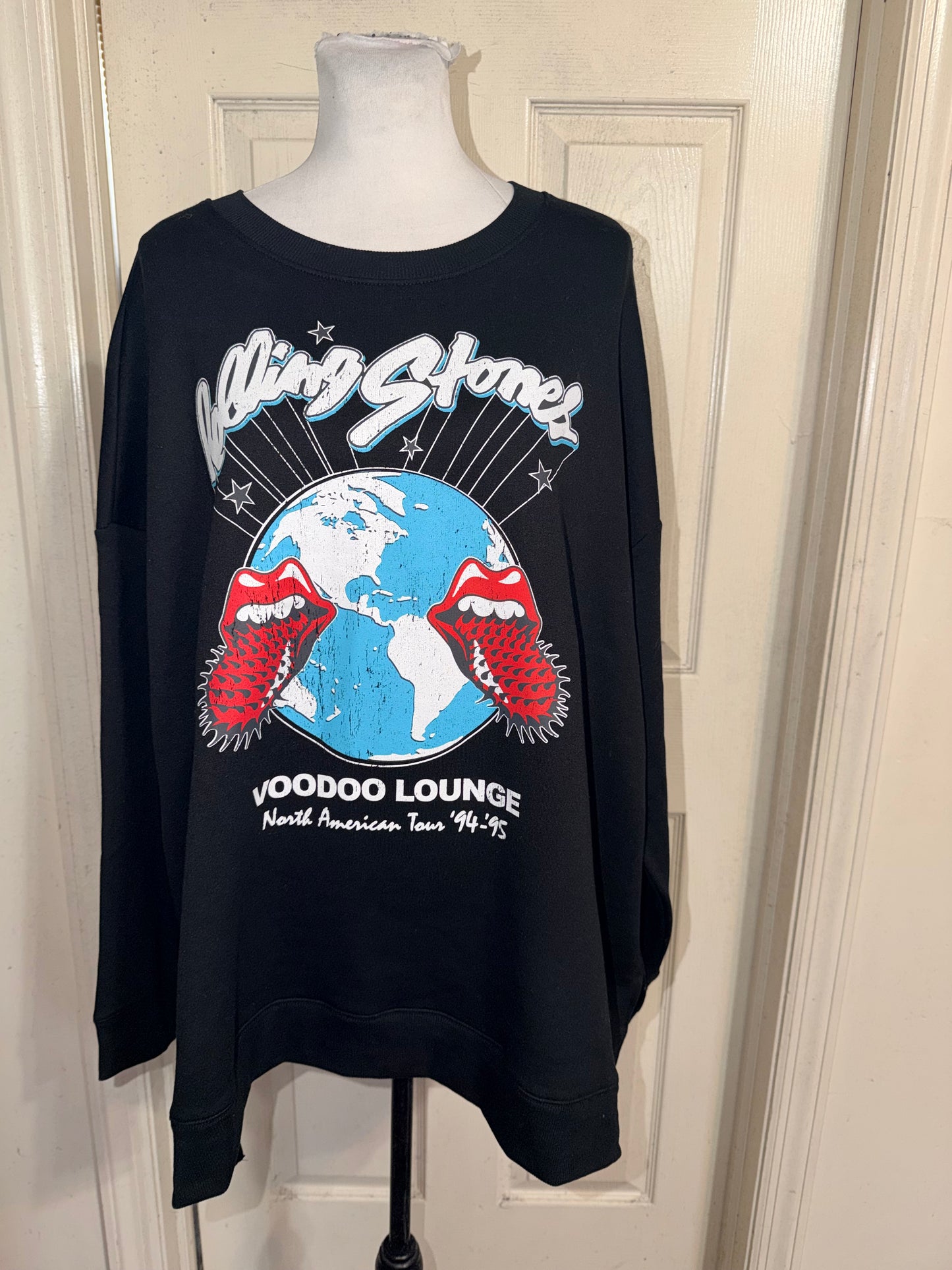 The Rolling Stones Double Sided Oversized Distressed Sweatshirt