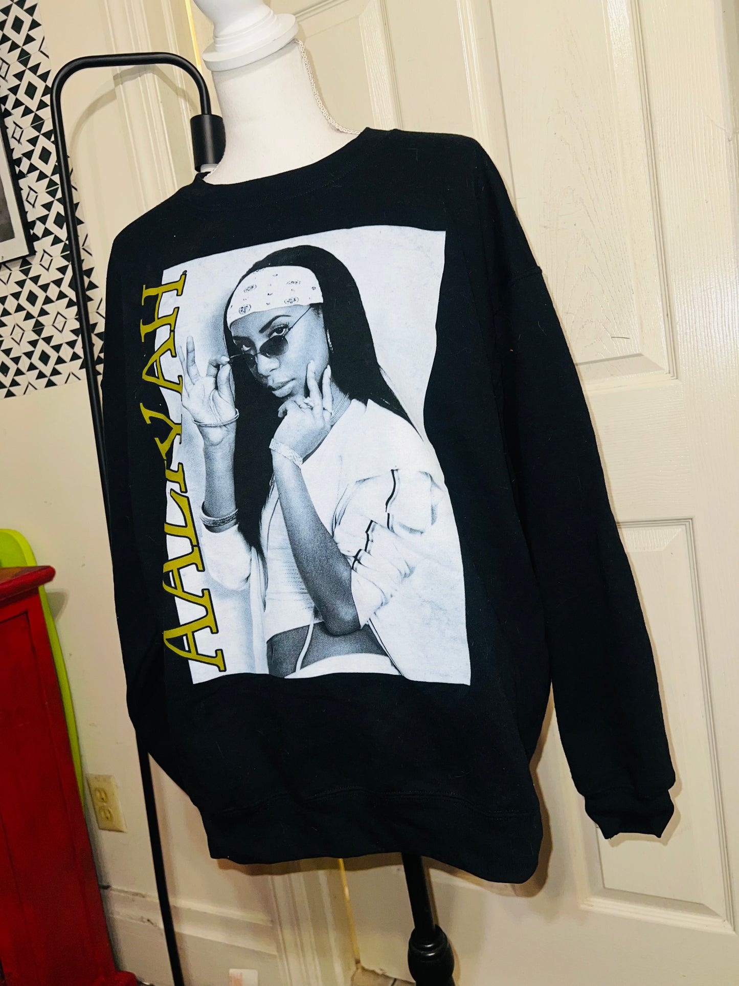 Aaliyah Oversized Distressed Sweatshirt