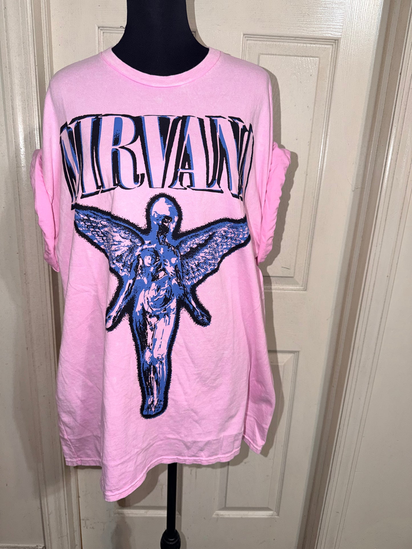 Nirvana Double Sided Oversized Distressed Tee