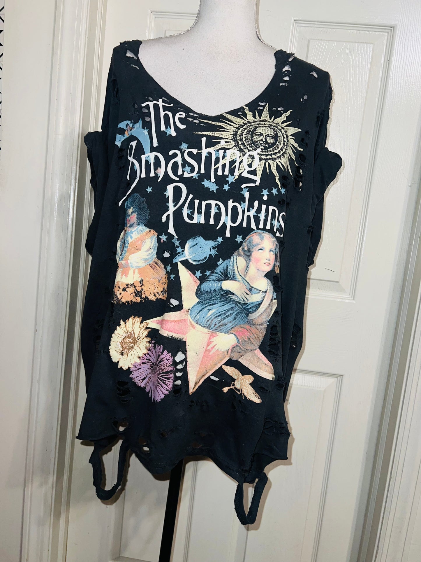 Smashing Pumpkins Double Sided Oversized Distressed Tee