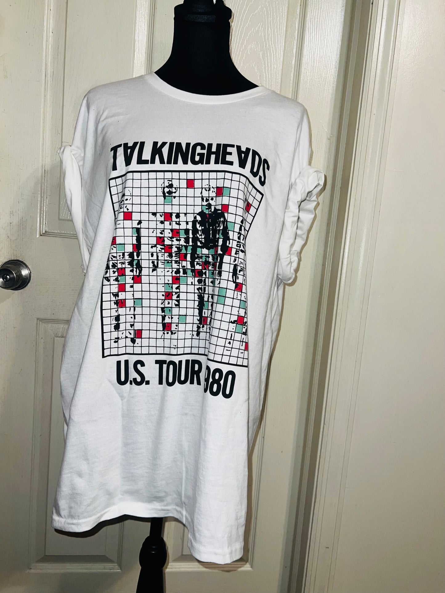 Talking Heads Double Sided Oversized Distressed Tee