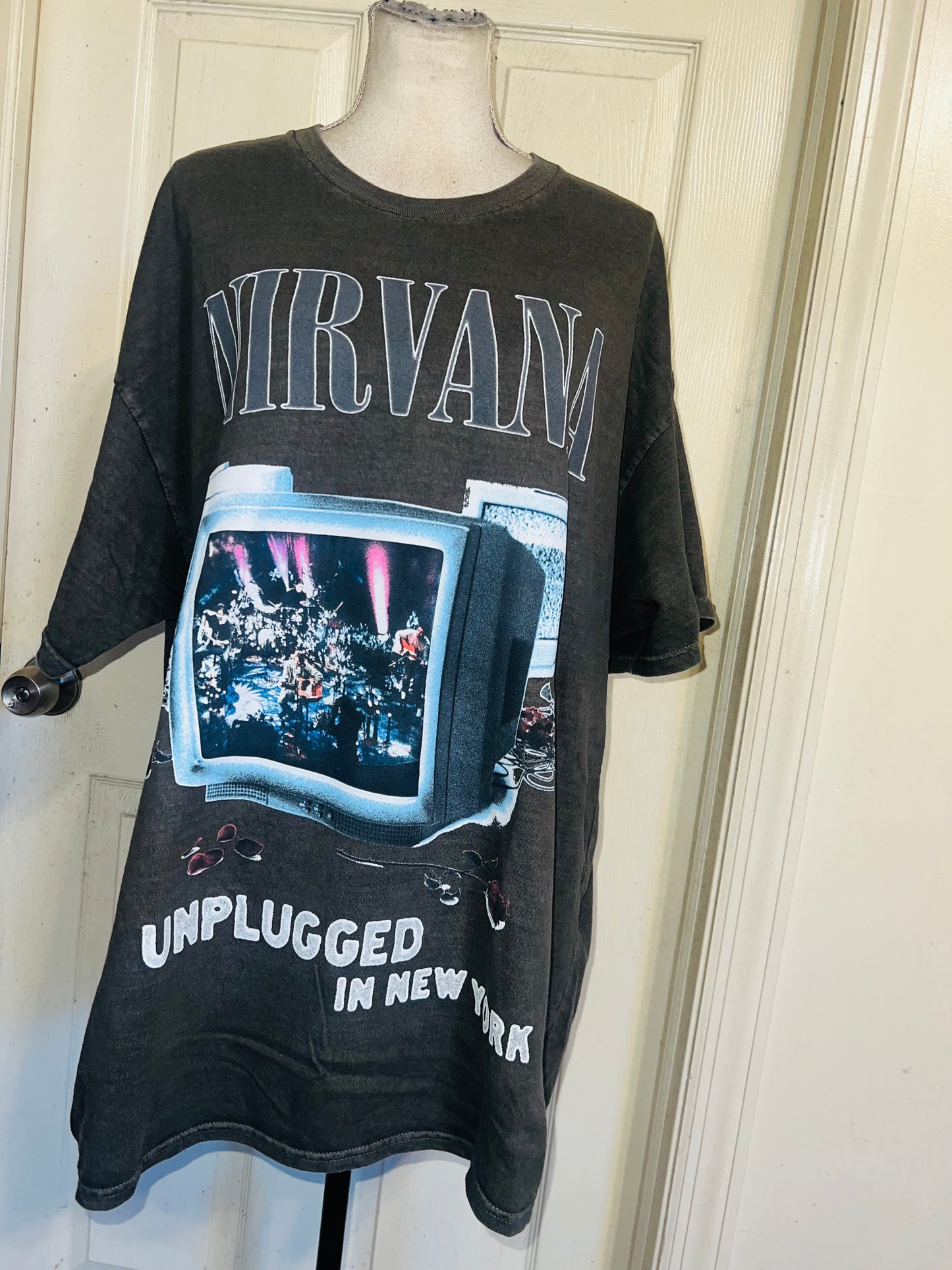 Nirvana Double Sided Oversized Distressed Tee