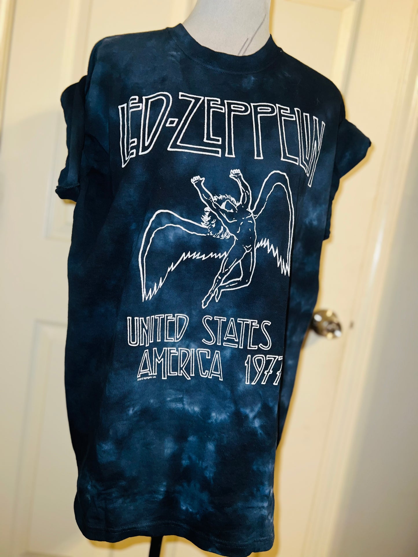 Led Zeppelin Tie Dye Oversized Distressed Tee