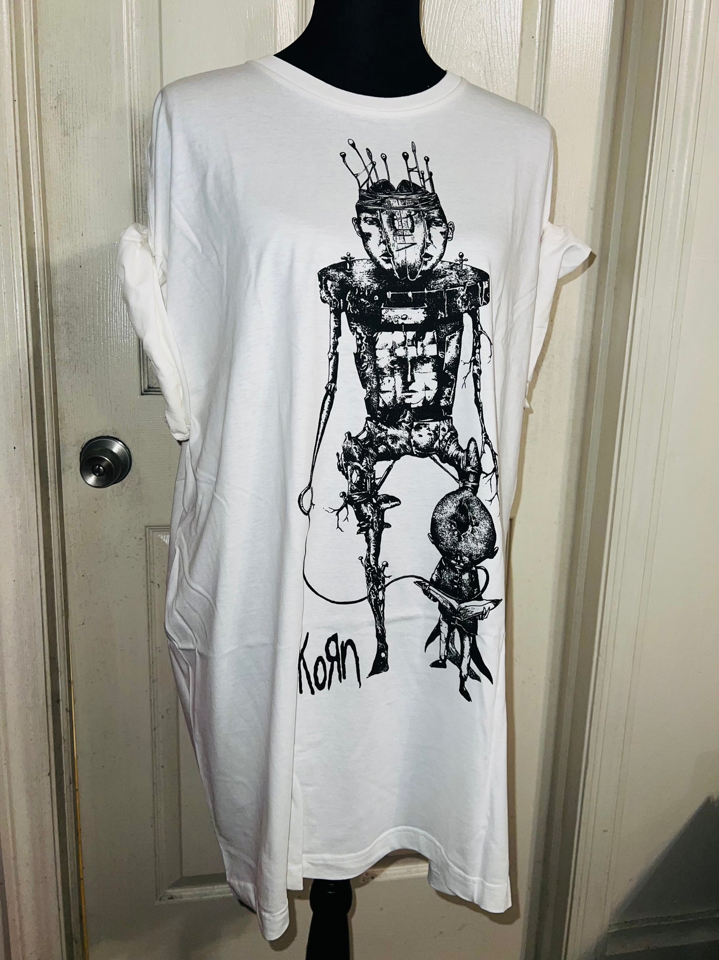 Korn Robot Oversized Distressed T-Shirt