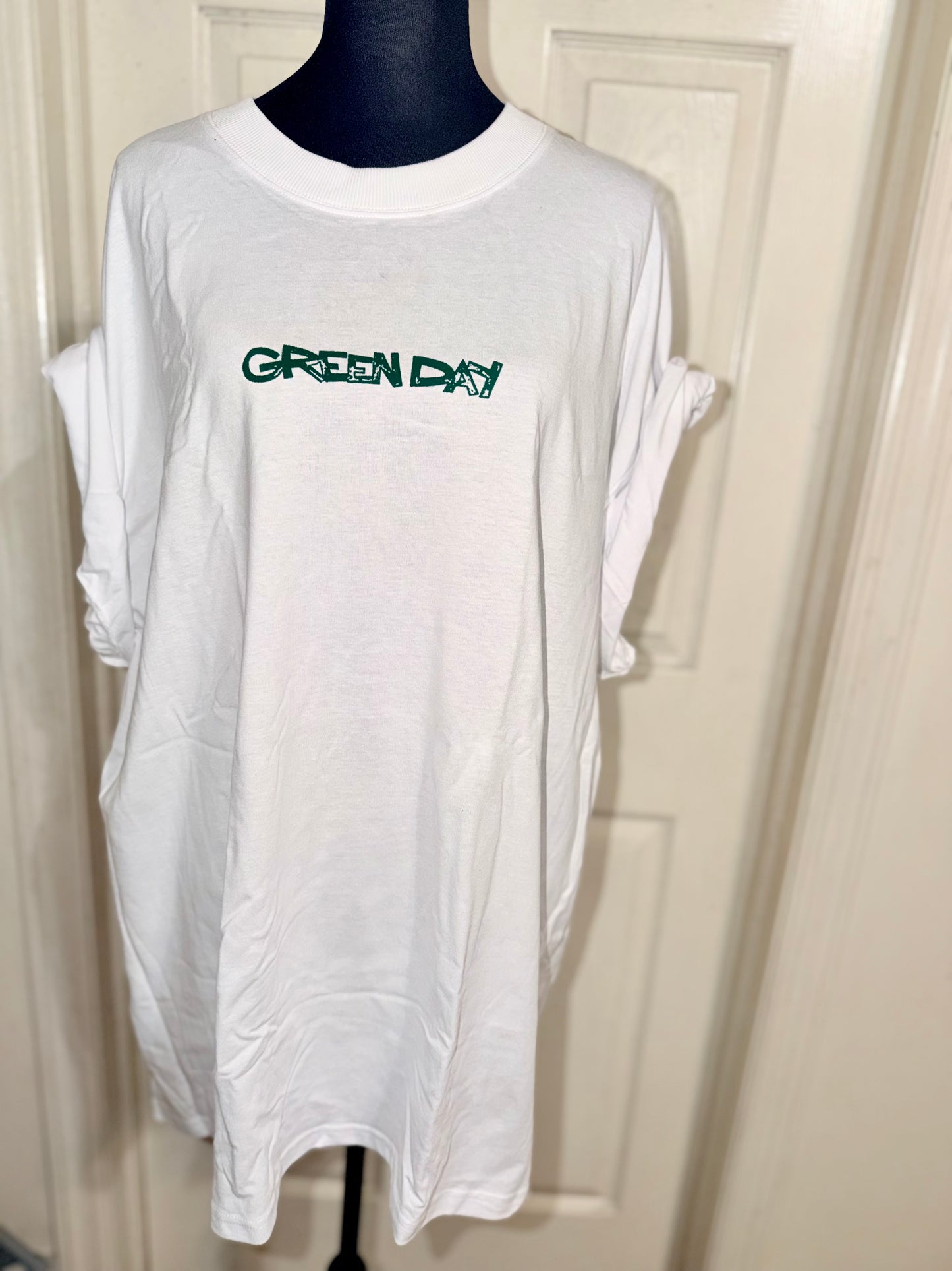 Green Day Double Sided Oversized Distressed Tee