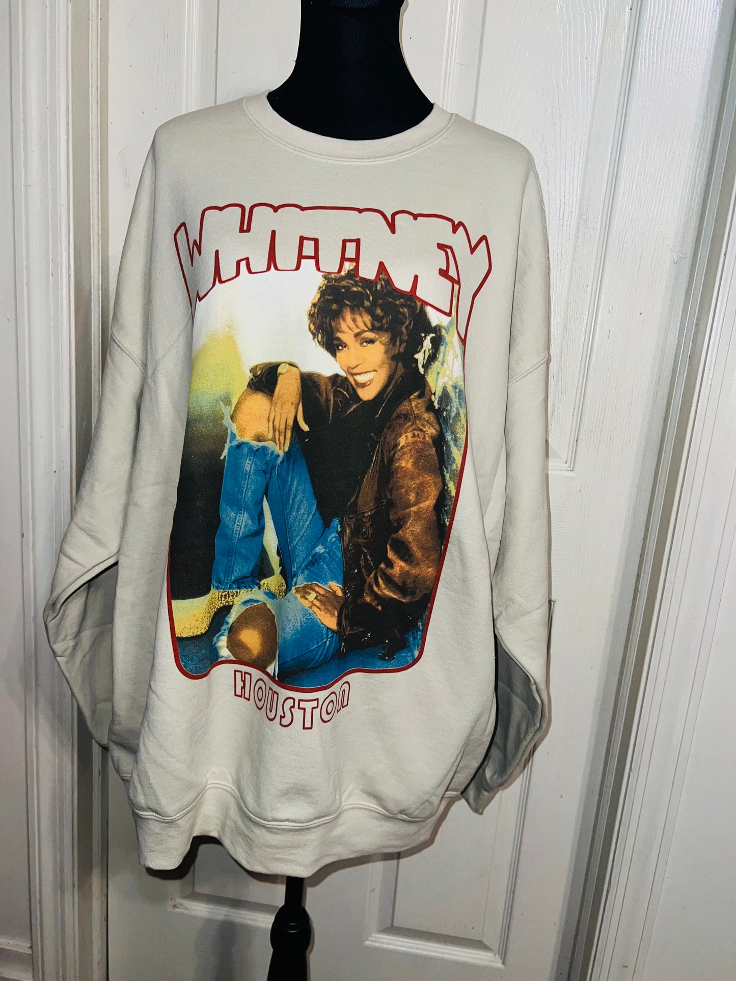 Whitney Houston Oversized Distressed Sweatshirt