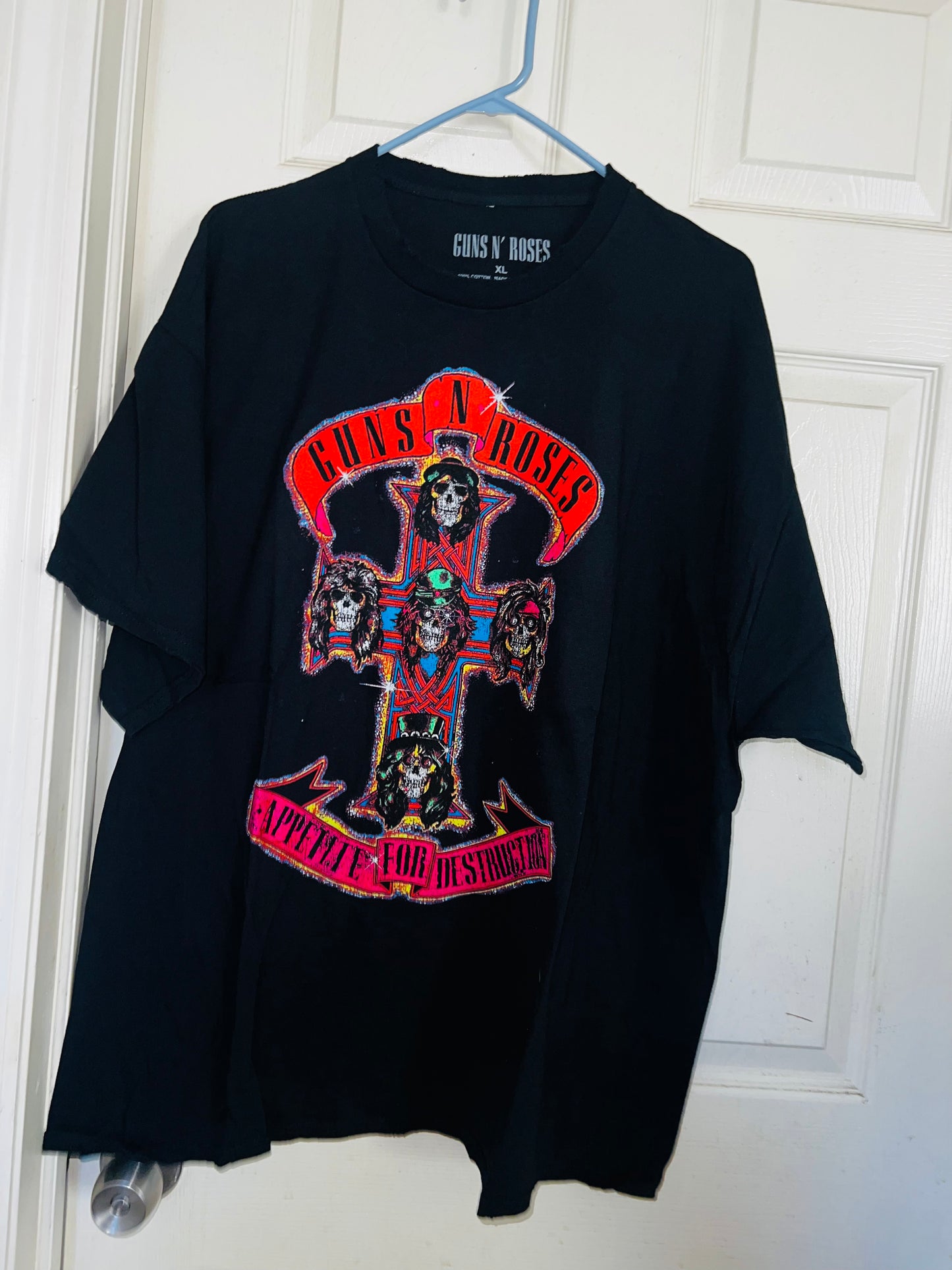 Guns n Roses Cross Oversized Distressed Tee