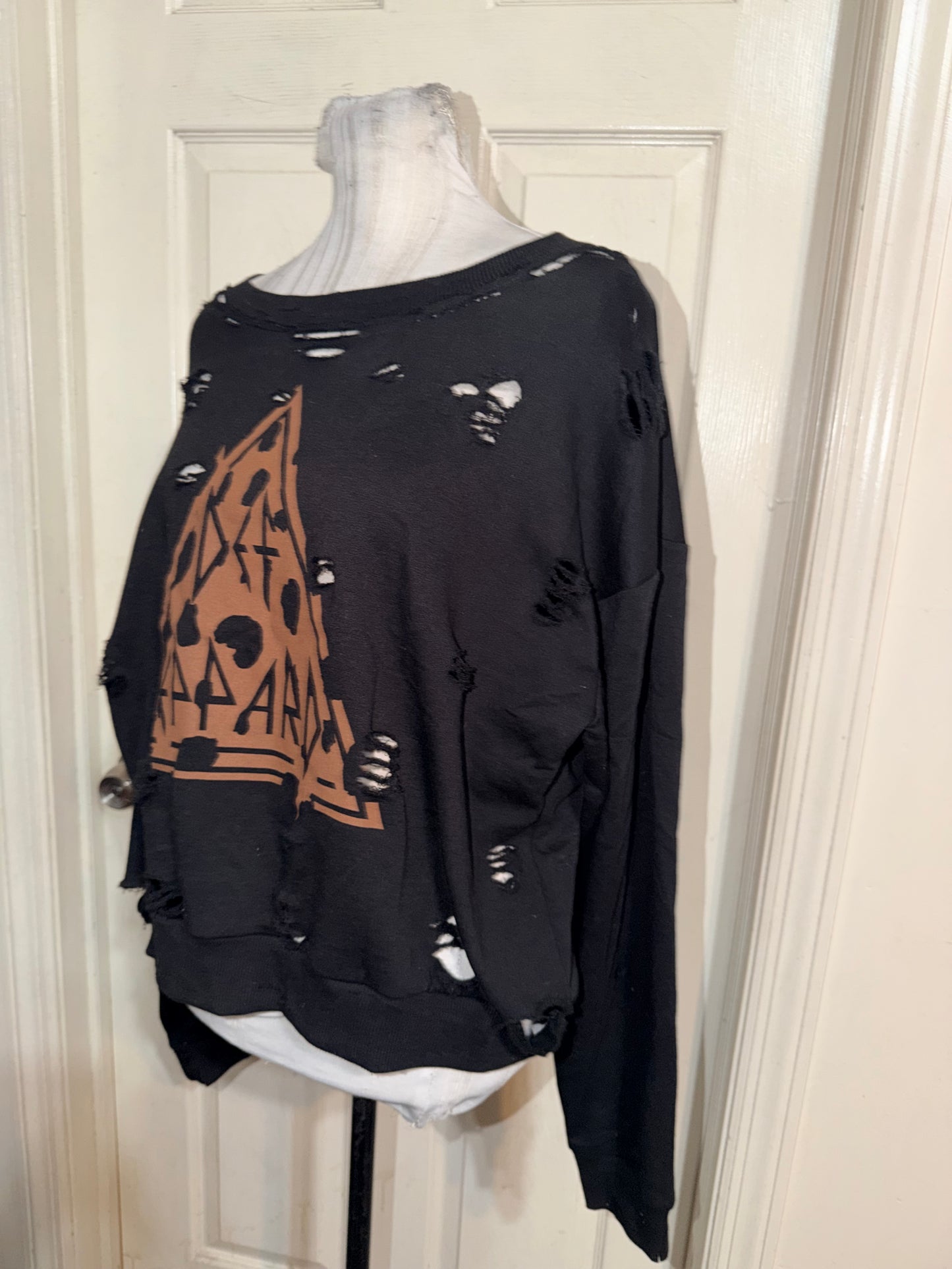 Def Leppard Oversized Distressed Sweatshirt