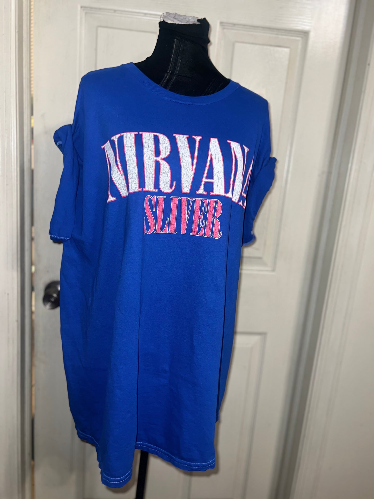 Nirvana Double Sided Oversized Distressed Tee