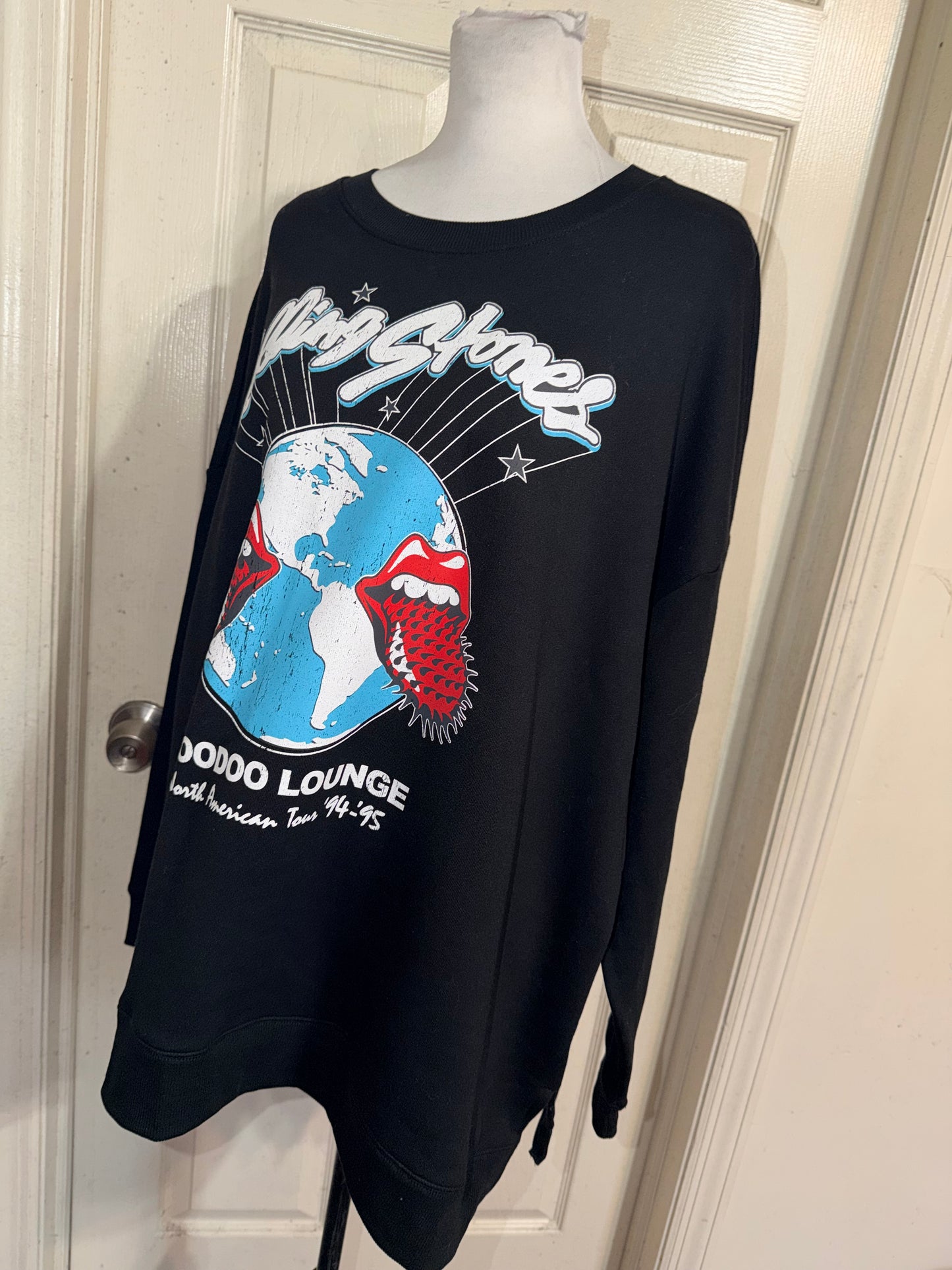The Rolling Stones Double Sided Oversized Distressed Sweatshirt