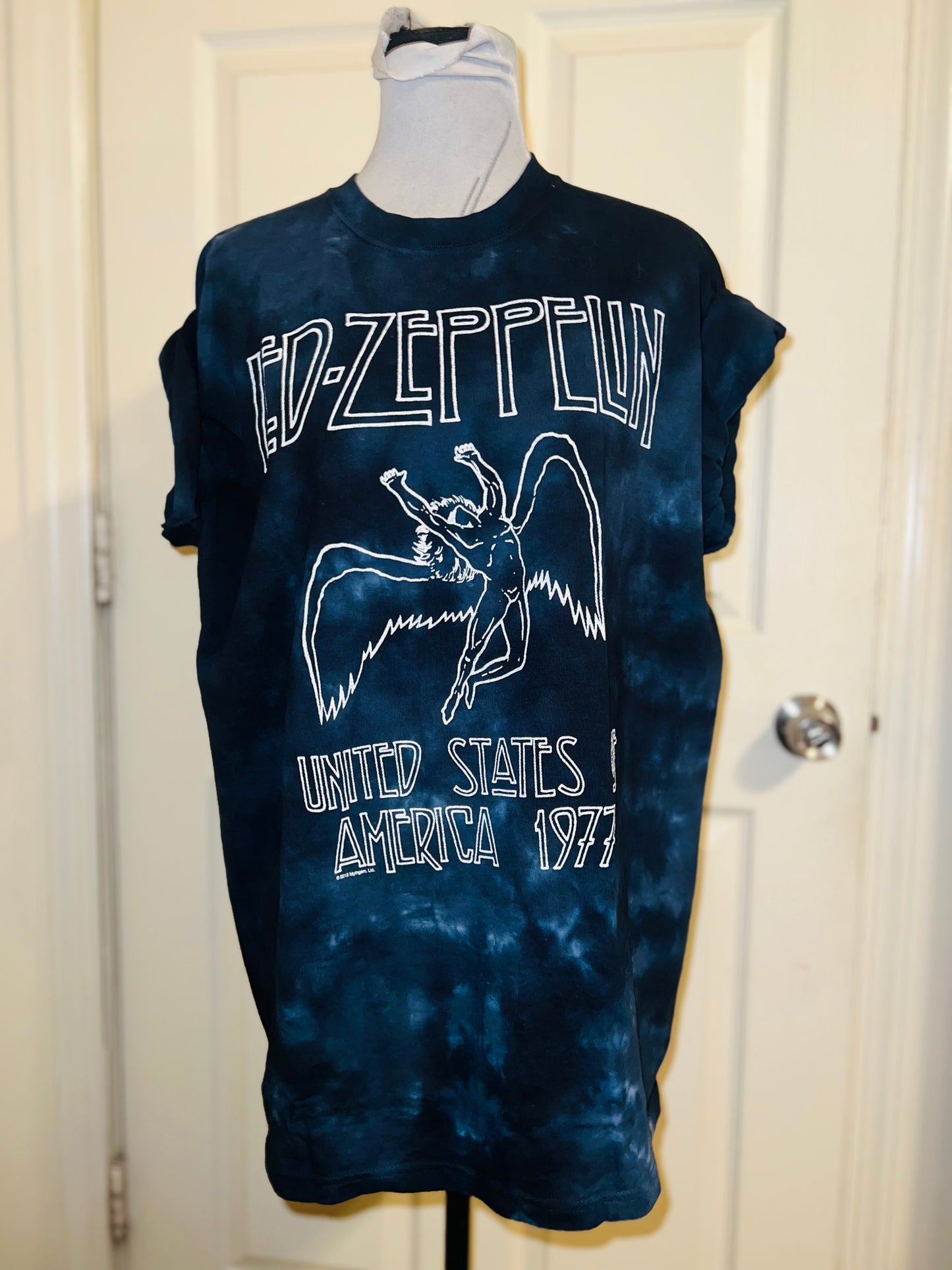 Led Zeppelin Tie Dye Oversized Distressed Tee